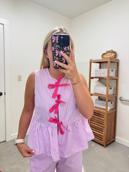 Pink Striped Top