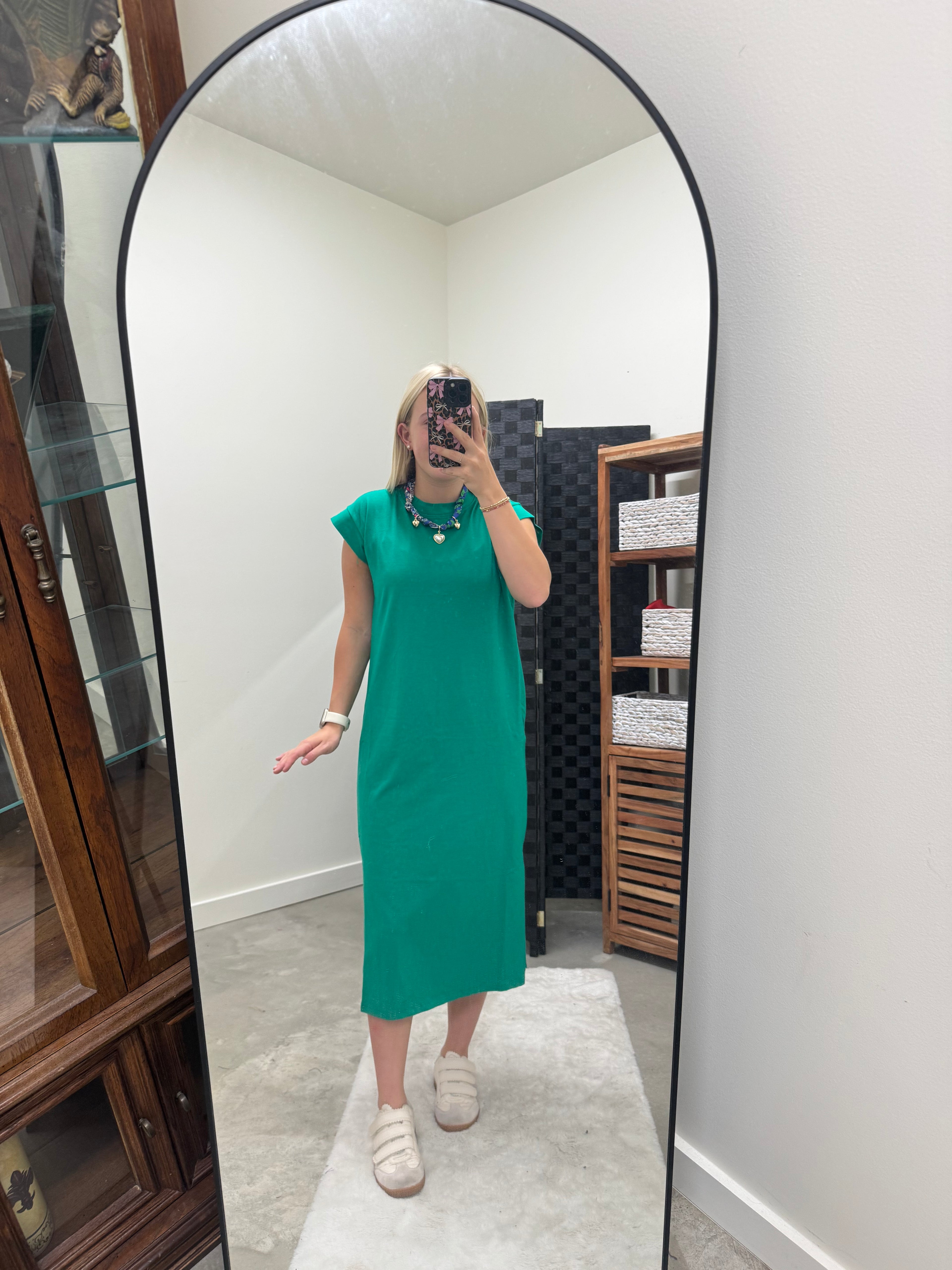 Kelly Green Maxi Cotton Dress