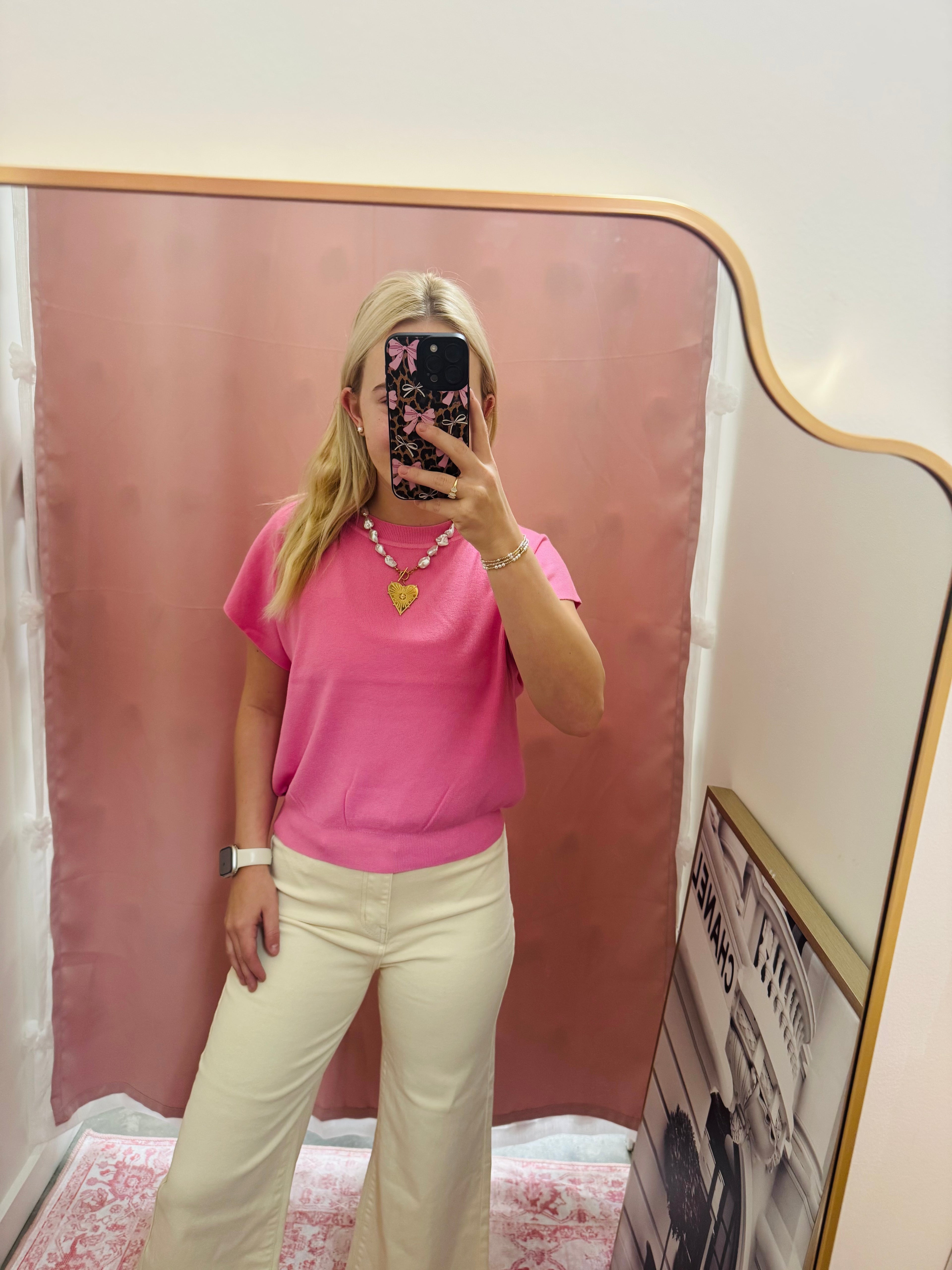 Pearly Pink Bubble Sweater