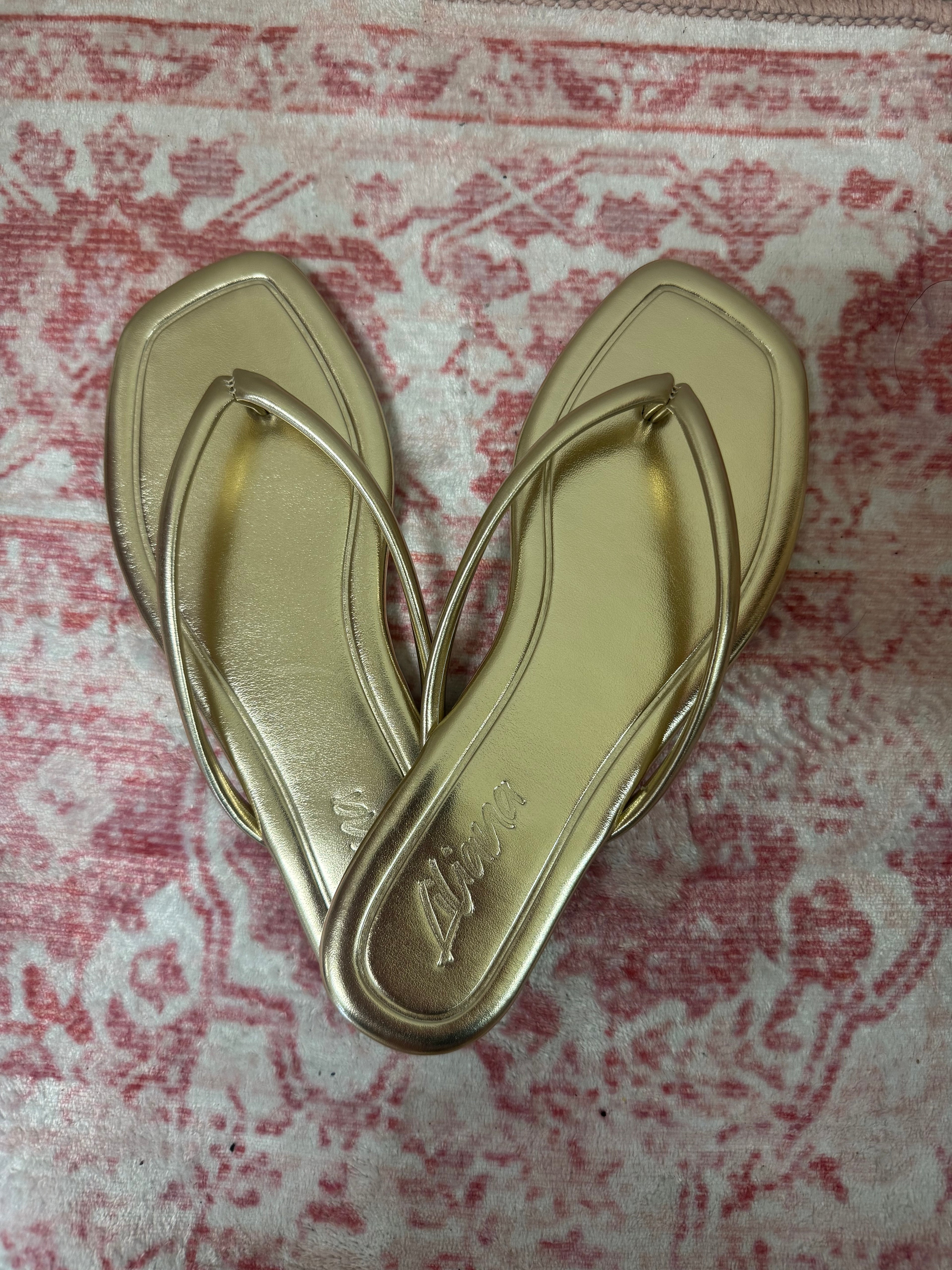Gold Square Toe Slip On