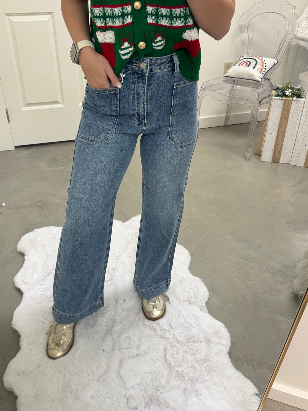 Becca Wide Leg Utility Jeans