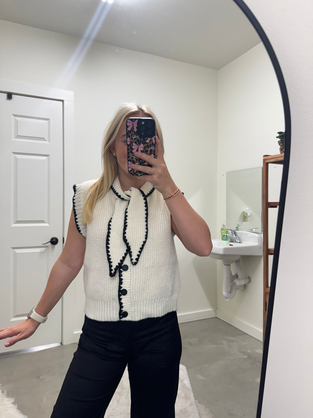 White and Black Chucky Sweater Vest