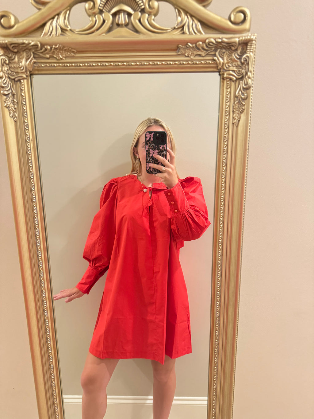 Long Sleeve Red Dress