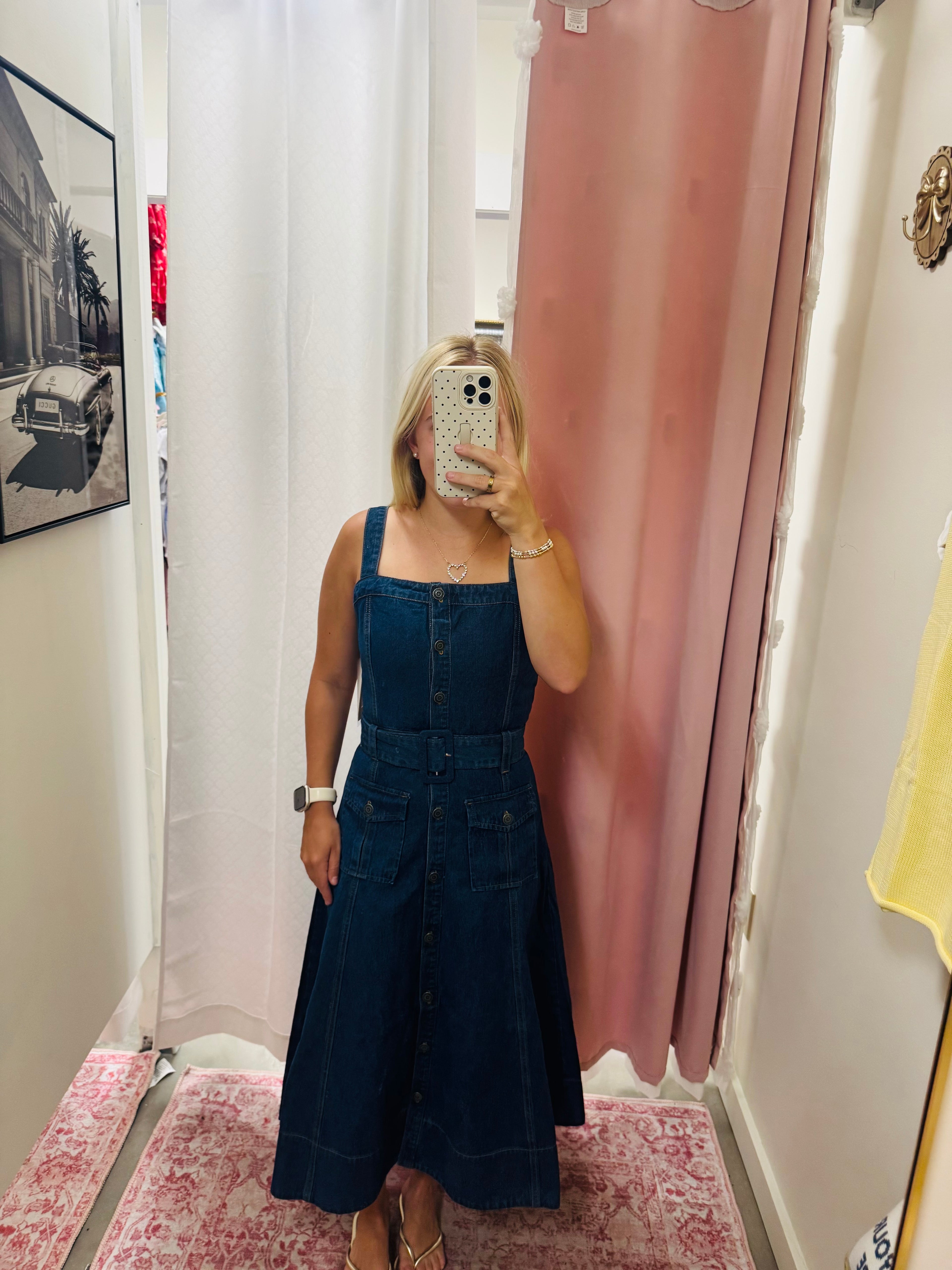 Maxi Denim Dress With Belt