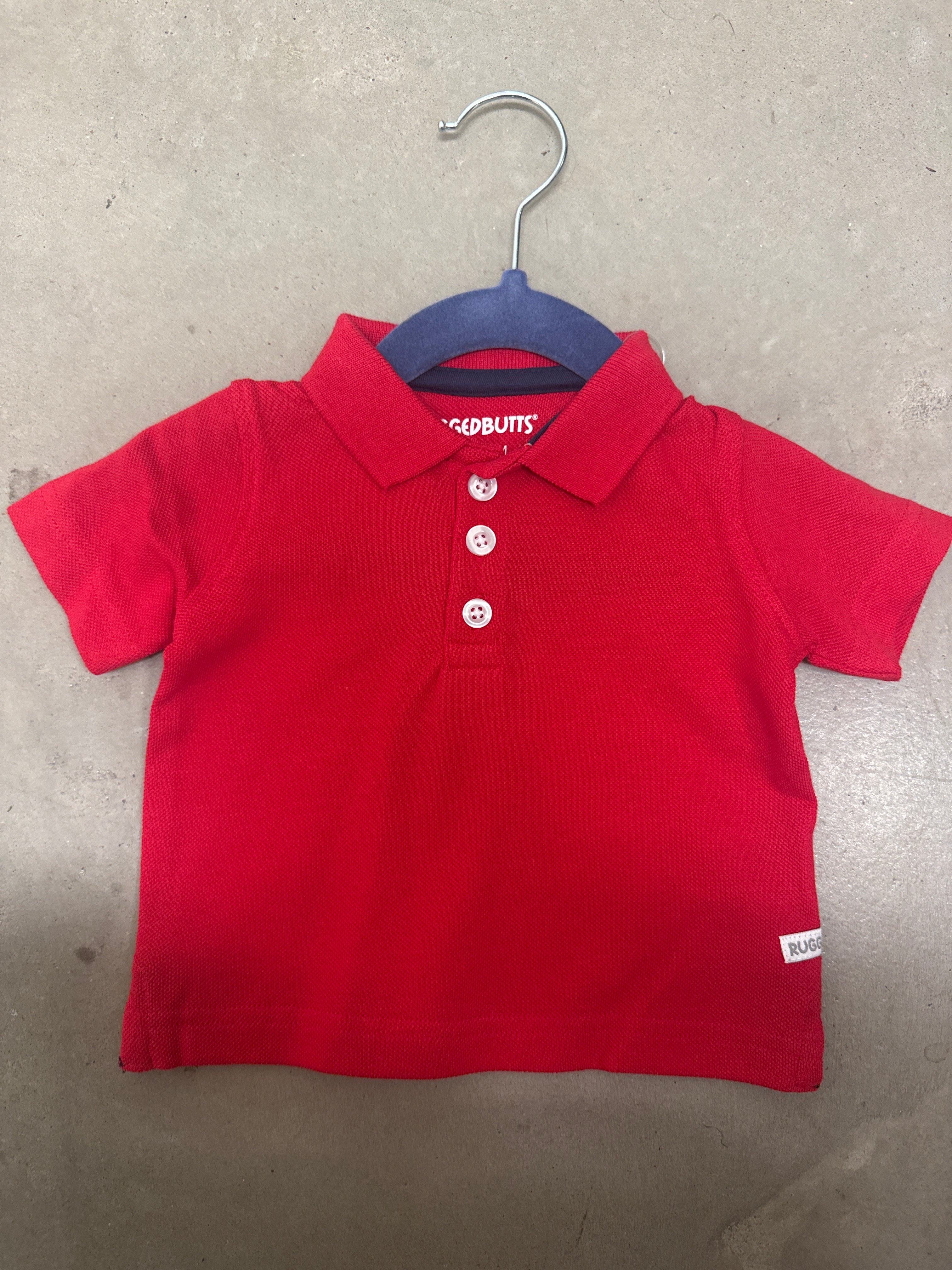 Red Pique Short Sleeve Polo