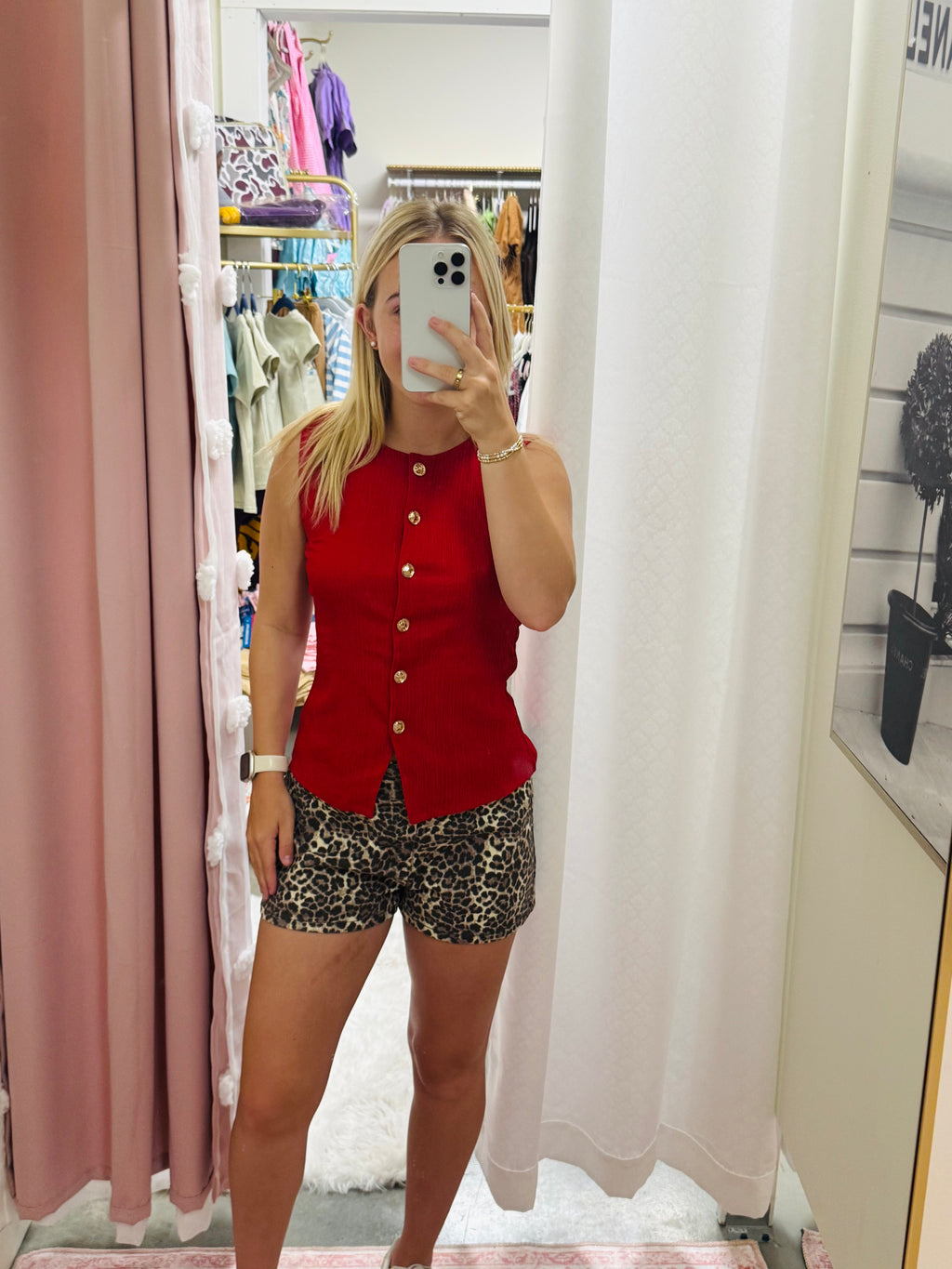 Red Texture Vest