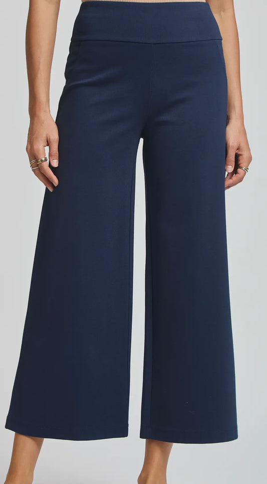 Plus Wide Navy Cropped Pants
