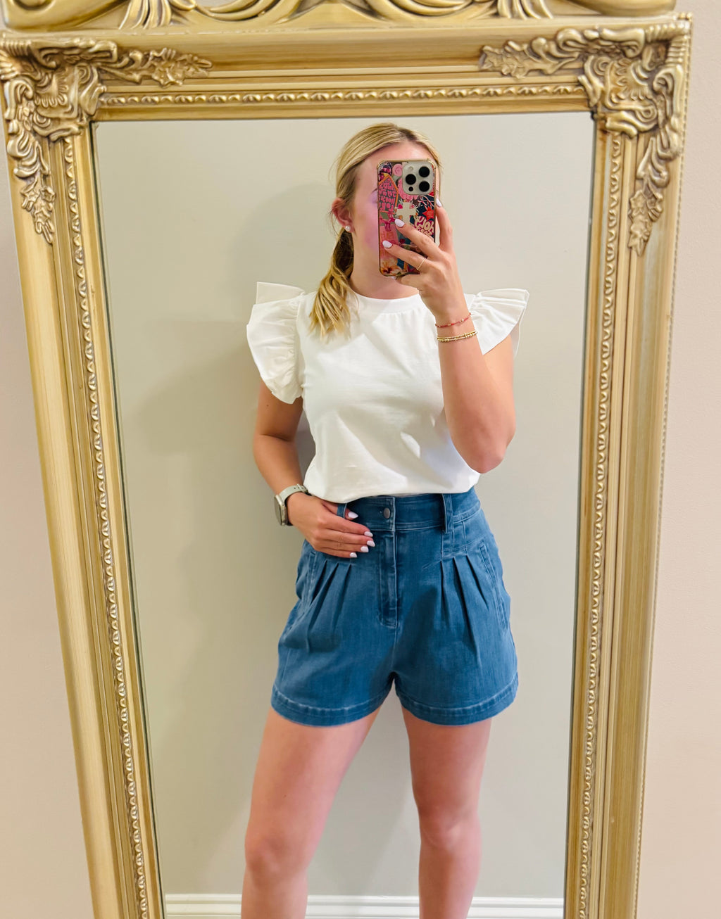 Bow Pleated Shorts
