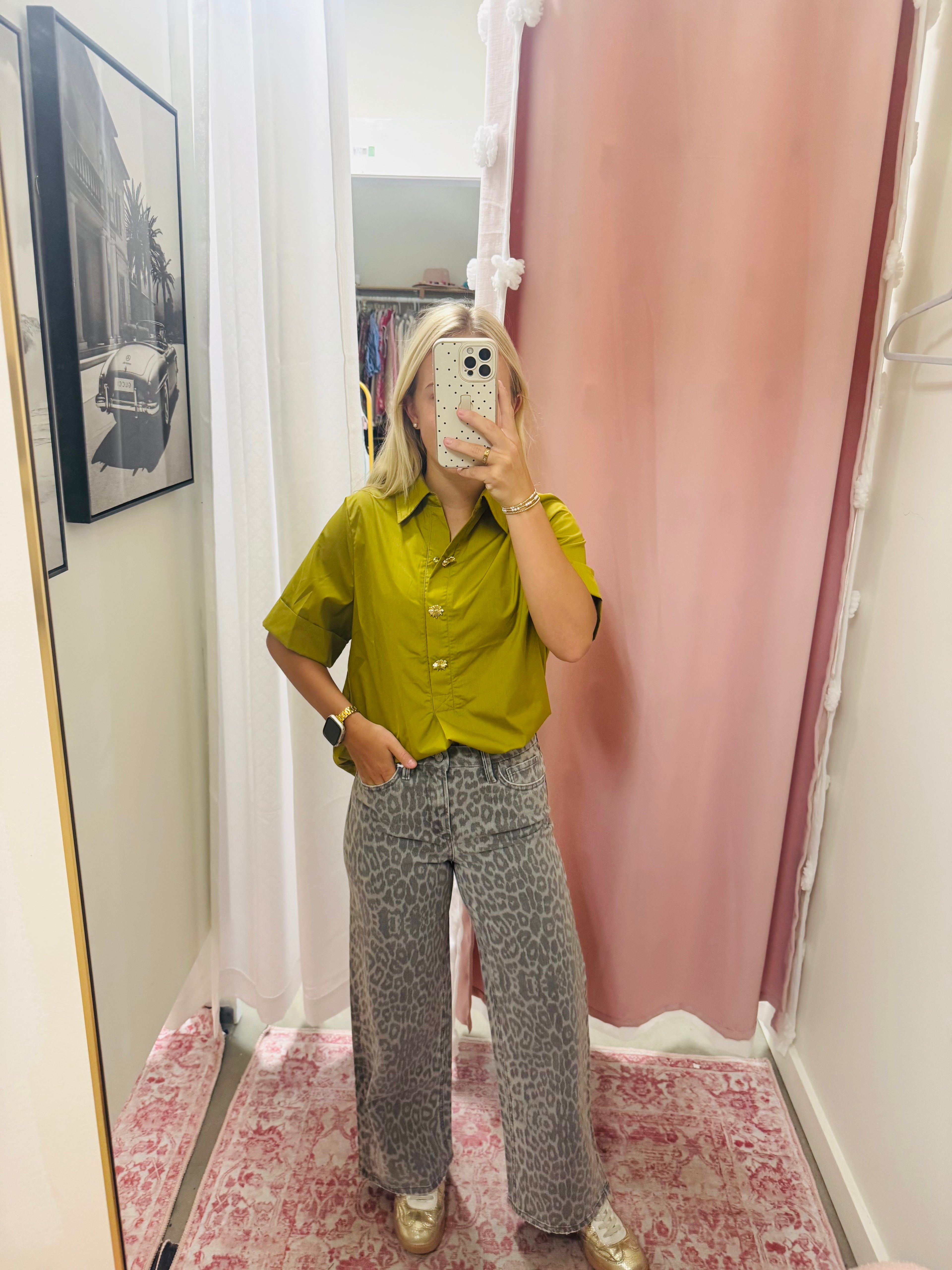 Grey Leopard Printed Jeans