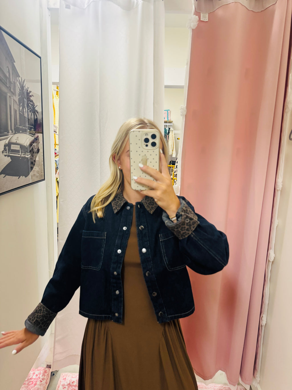 Leopard Denim Jacket