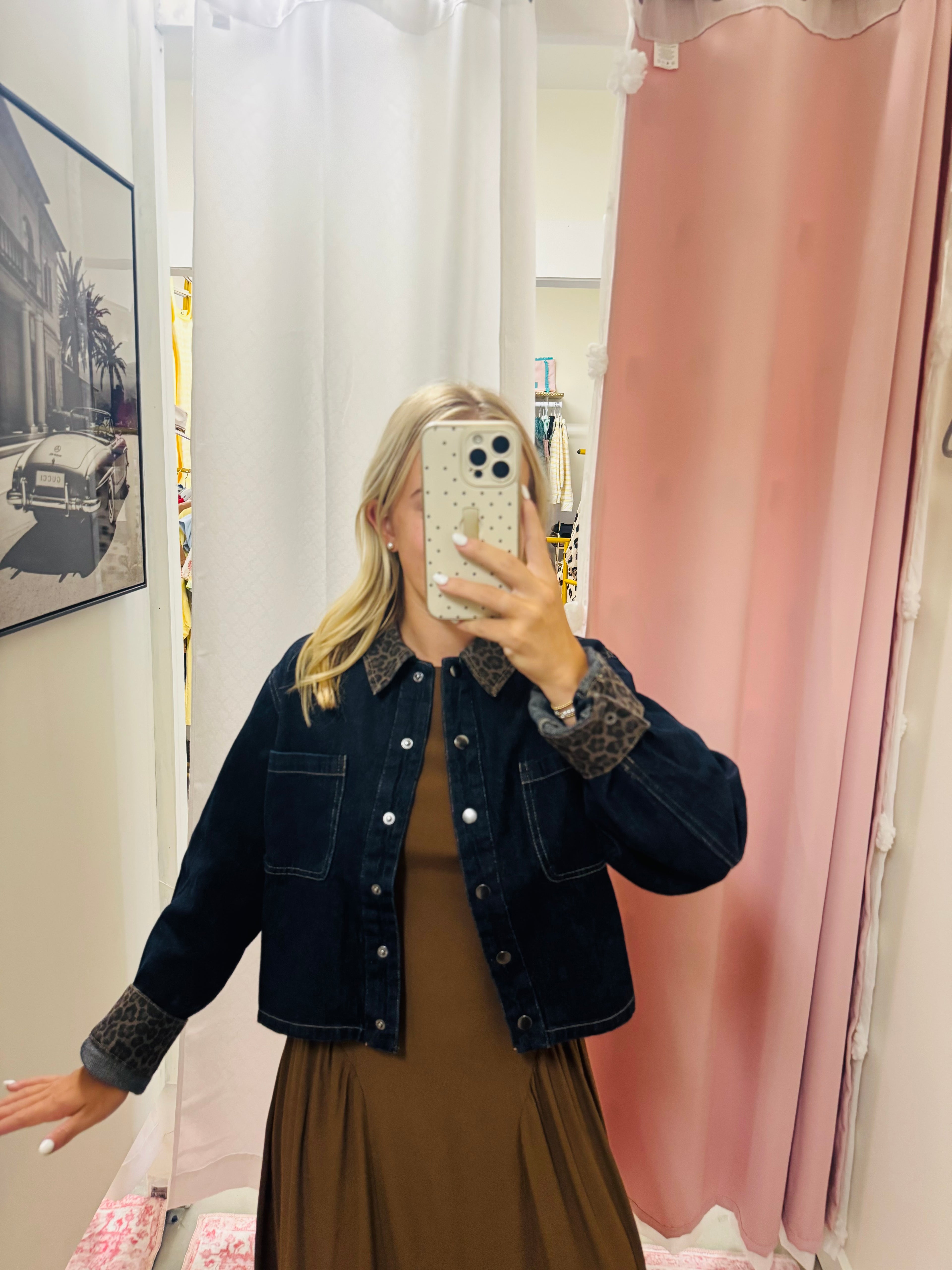 Leopard Denim Jacket