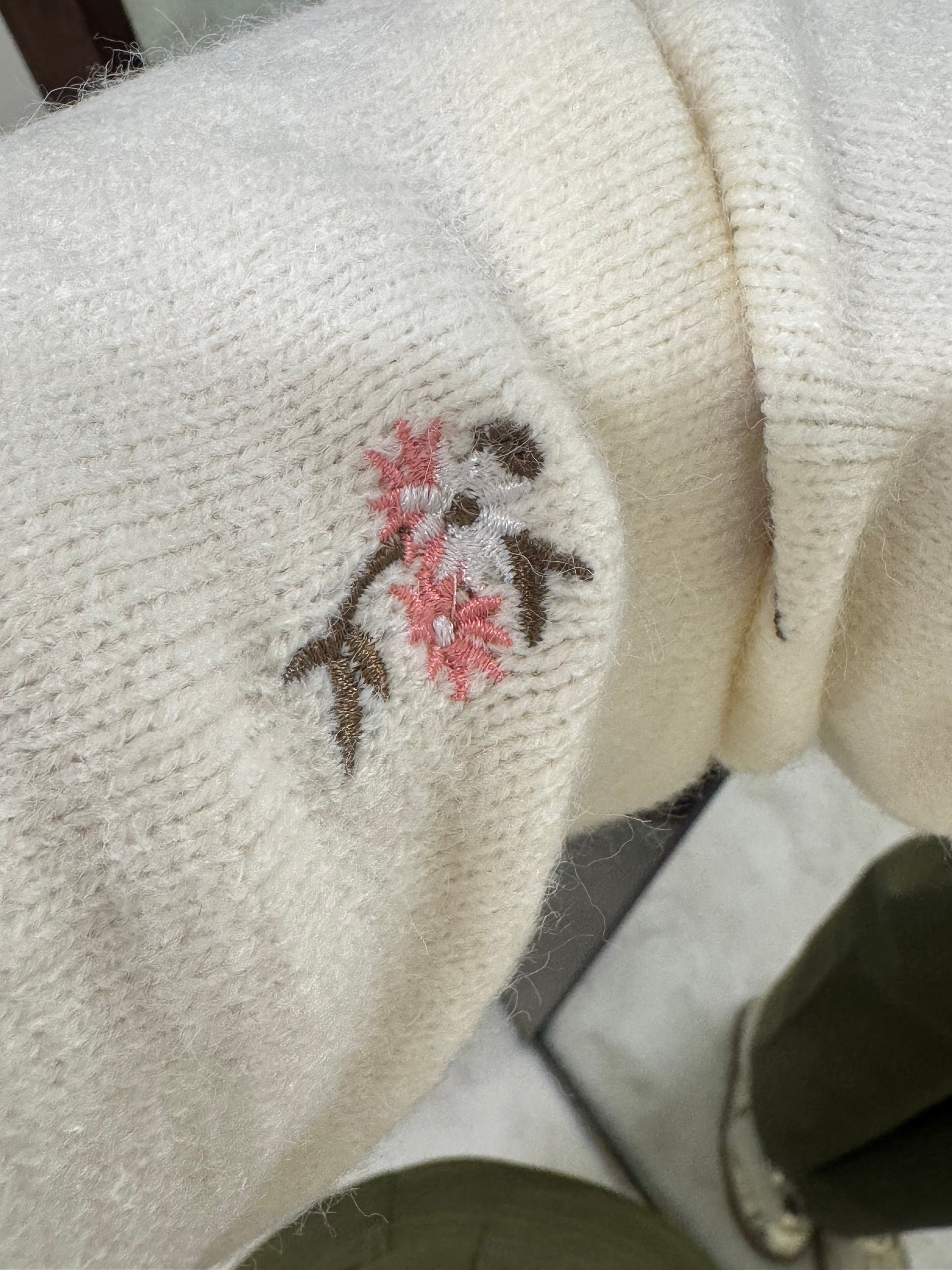Embroidered Flower Sweater