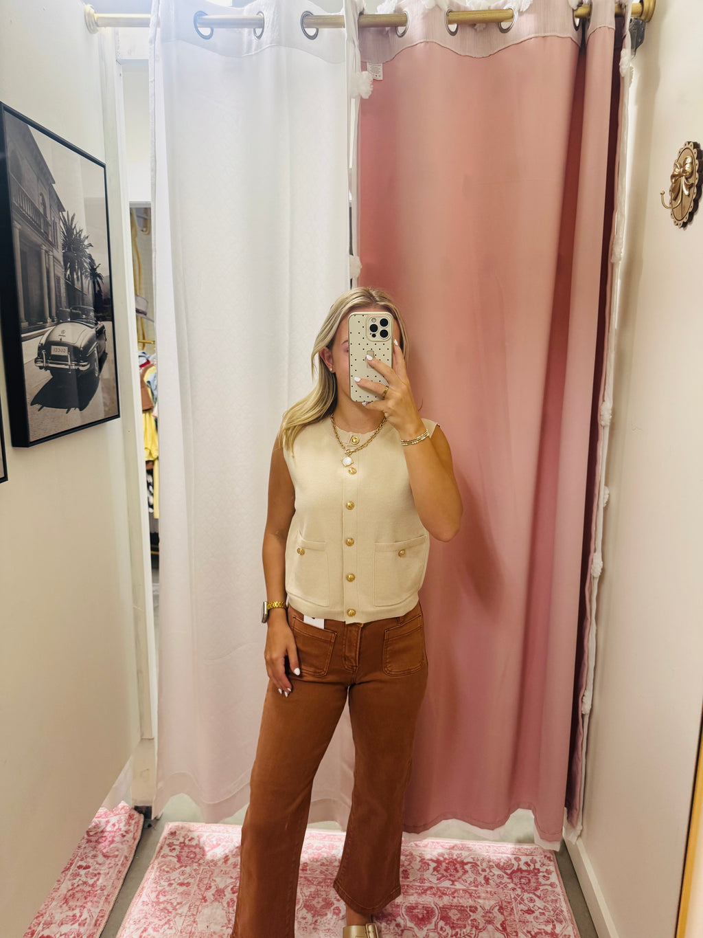 Gold Button Up Vest