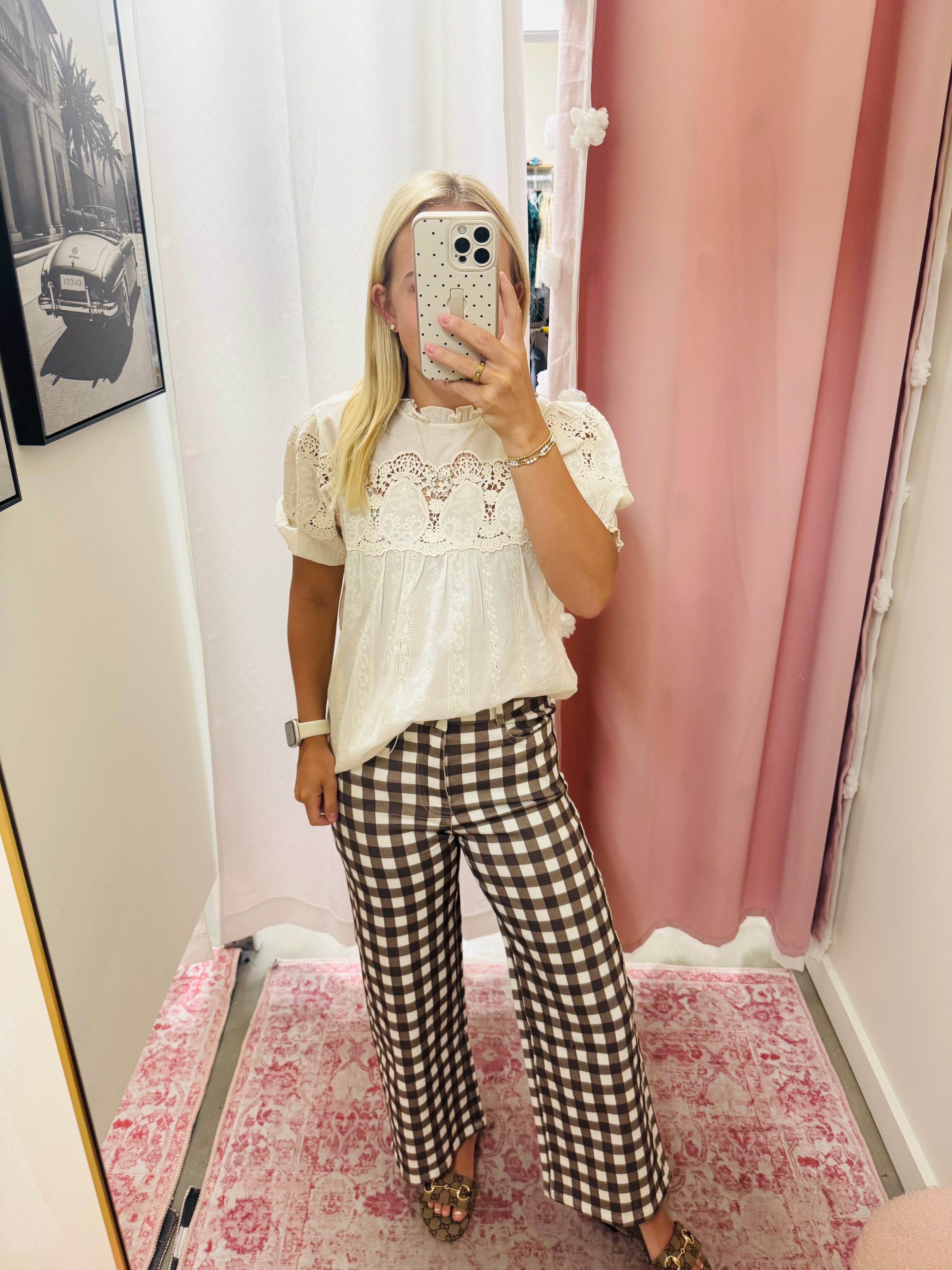 Brown Checkered Jeans