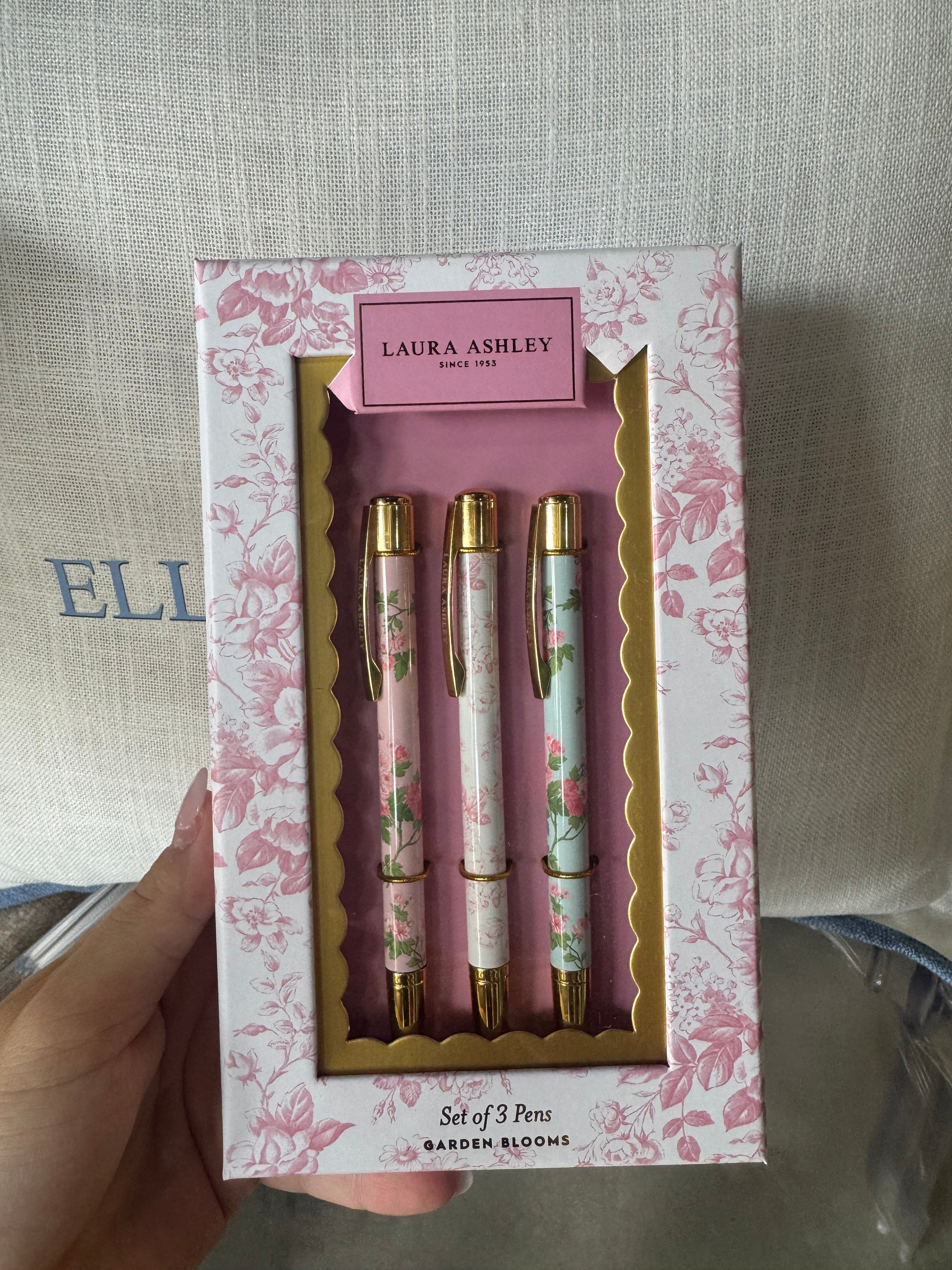 Pink Bloom Pens Set of 3