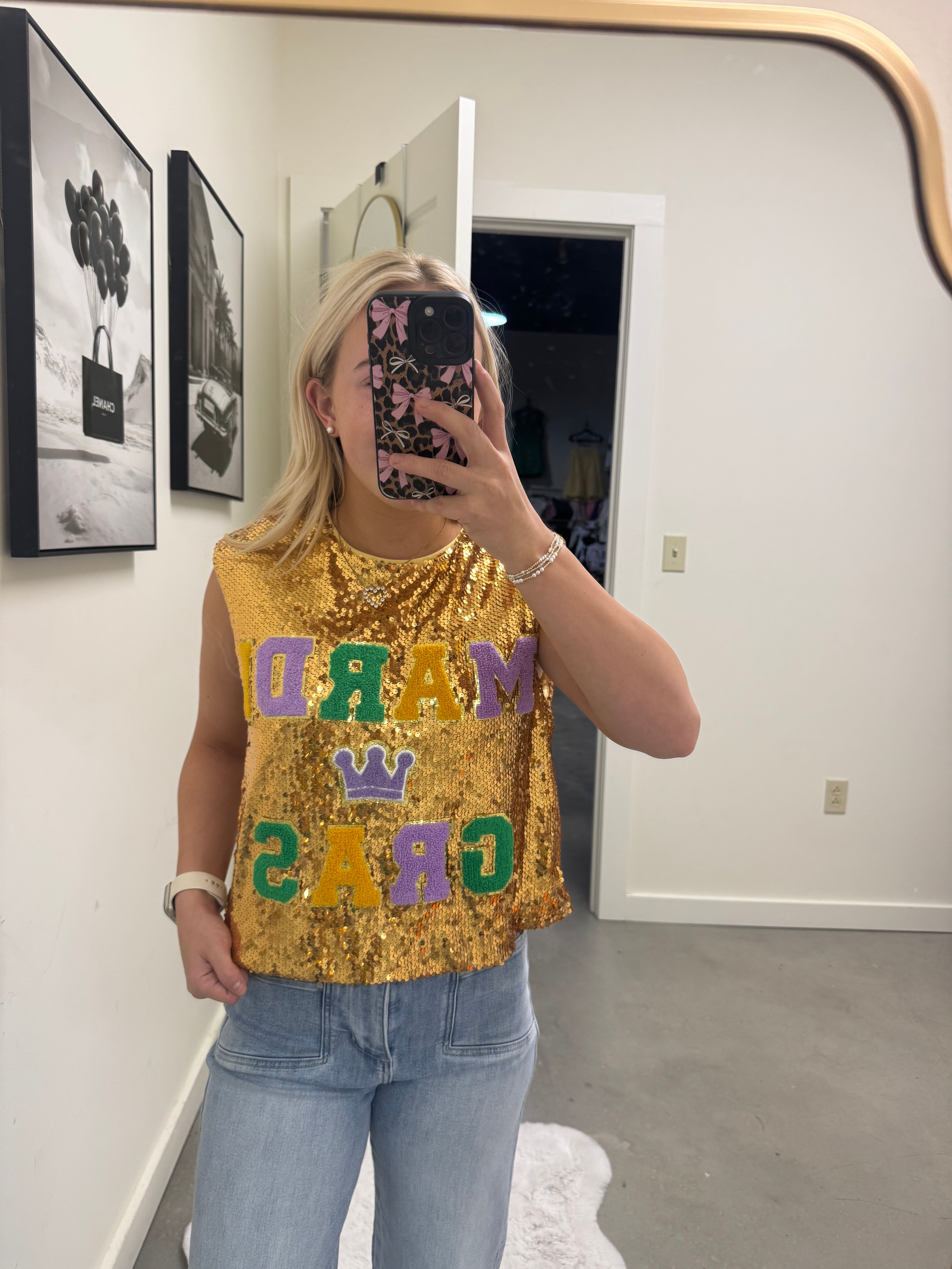 Sequins Mardi Gras Top