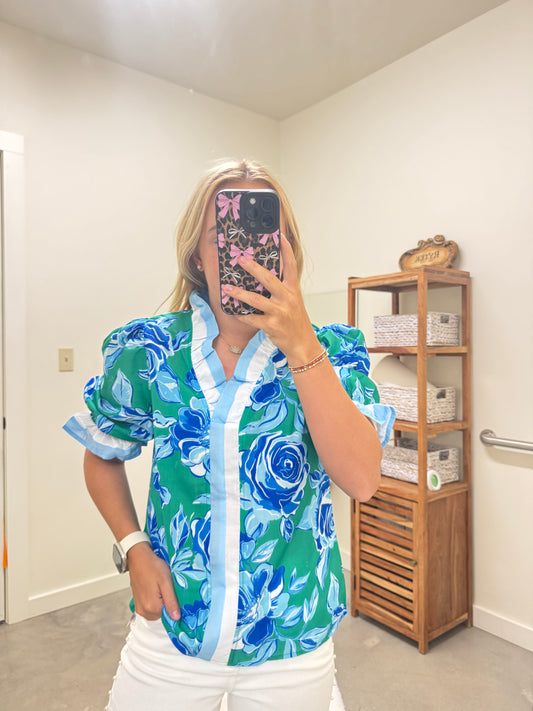 Green and Blue Top