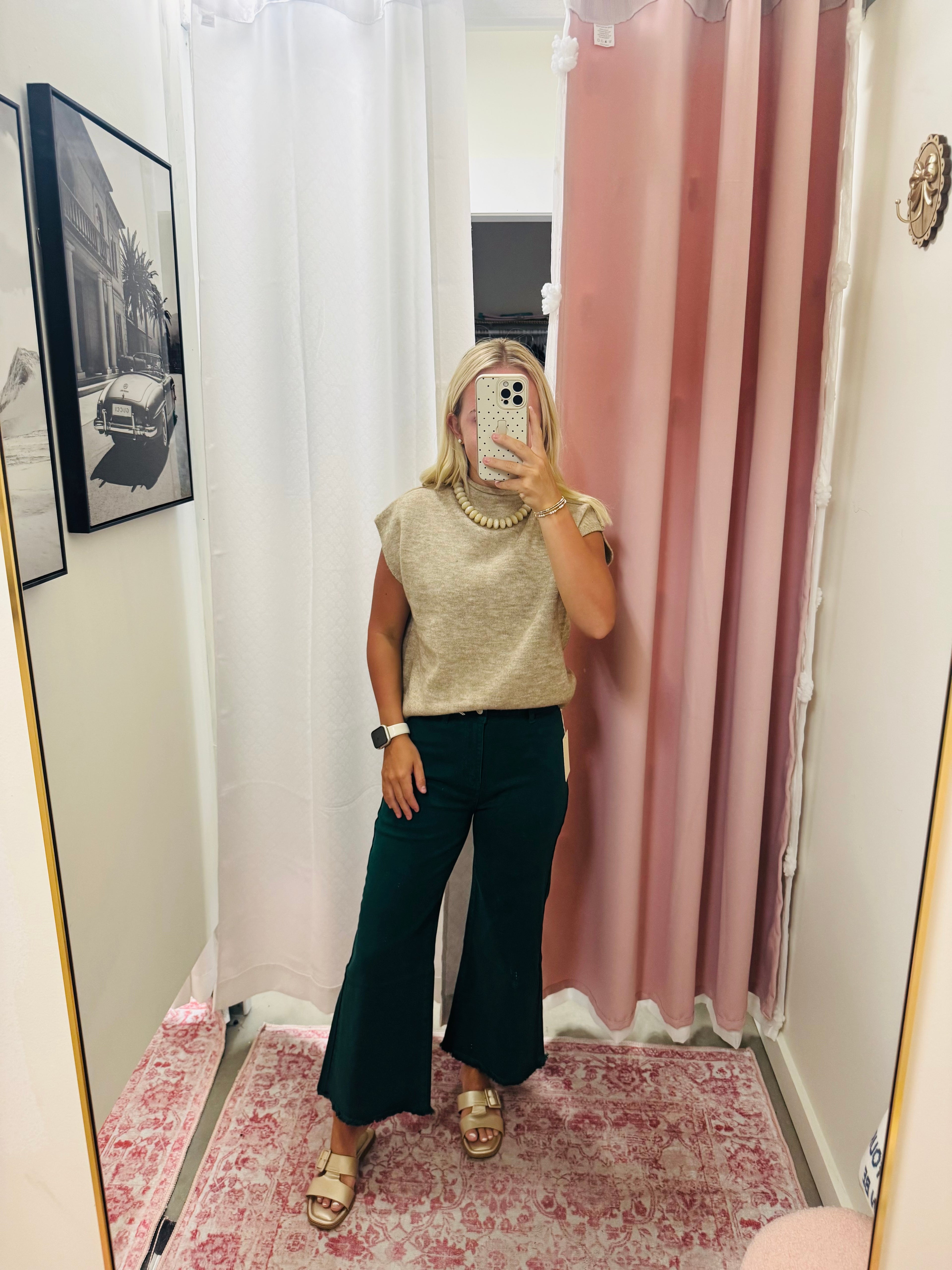 Hunter Green Wide Leg Jeans