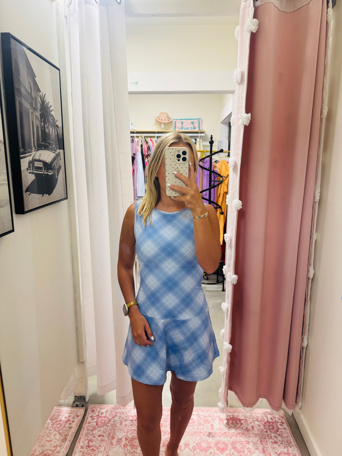 Blue Diamond Drop Waist Dress