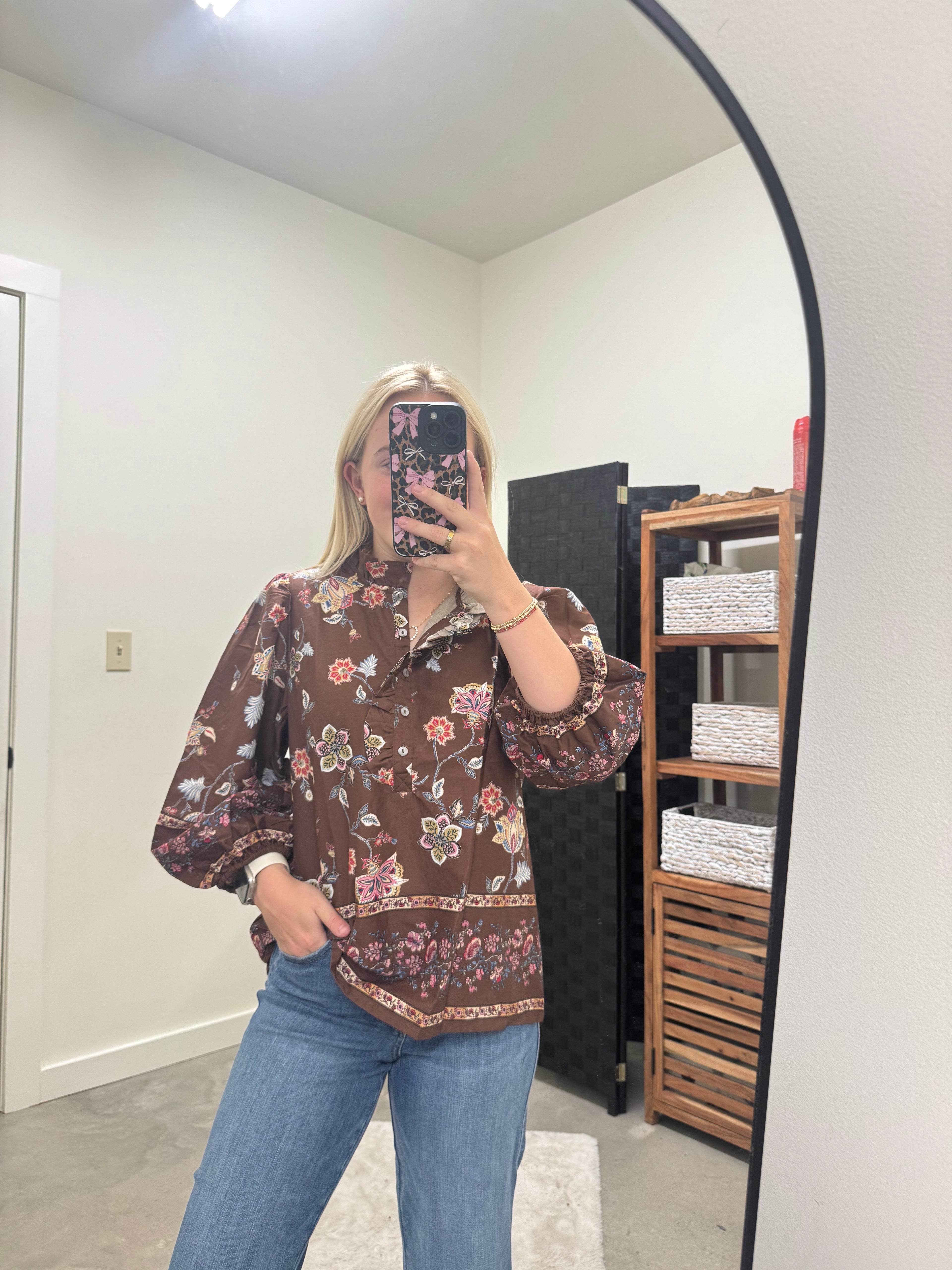 Fall Paisley Long Sleeve Blouse