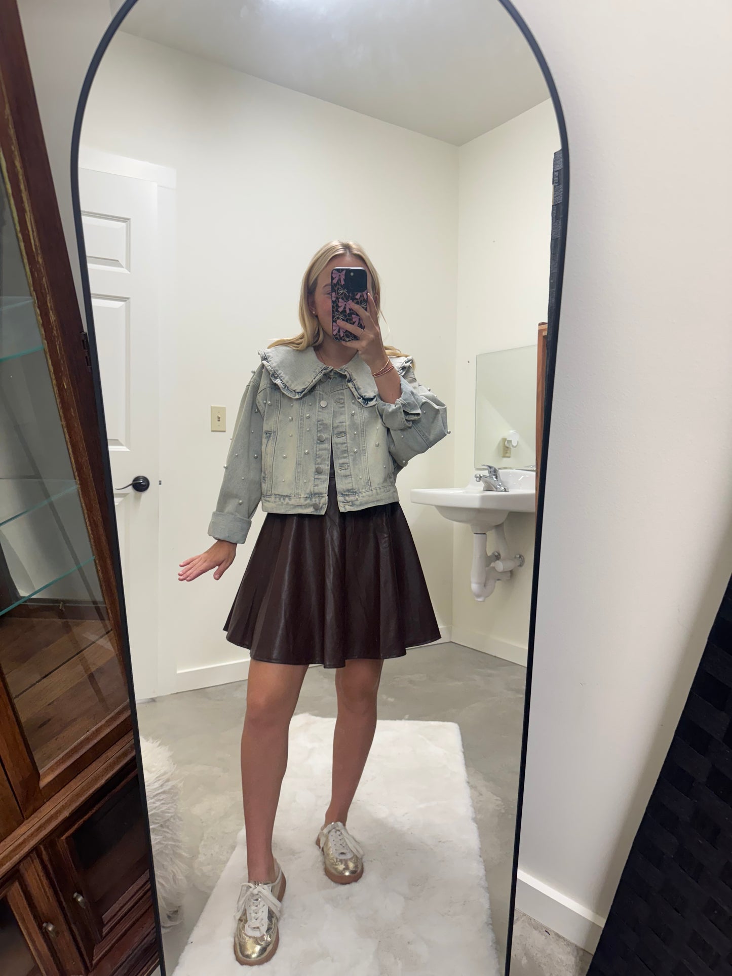 Brown Leather Dress