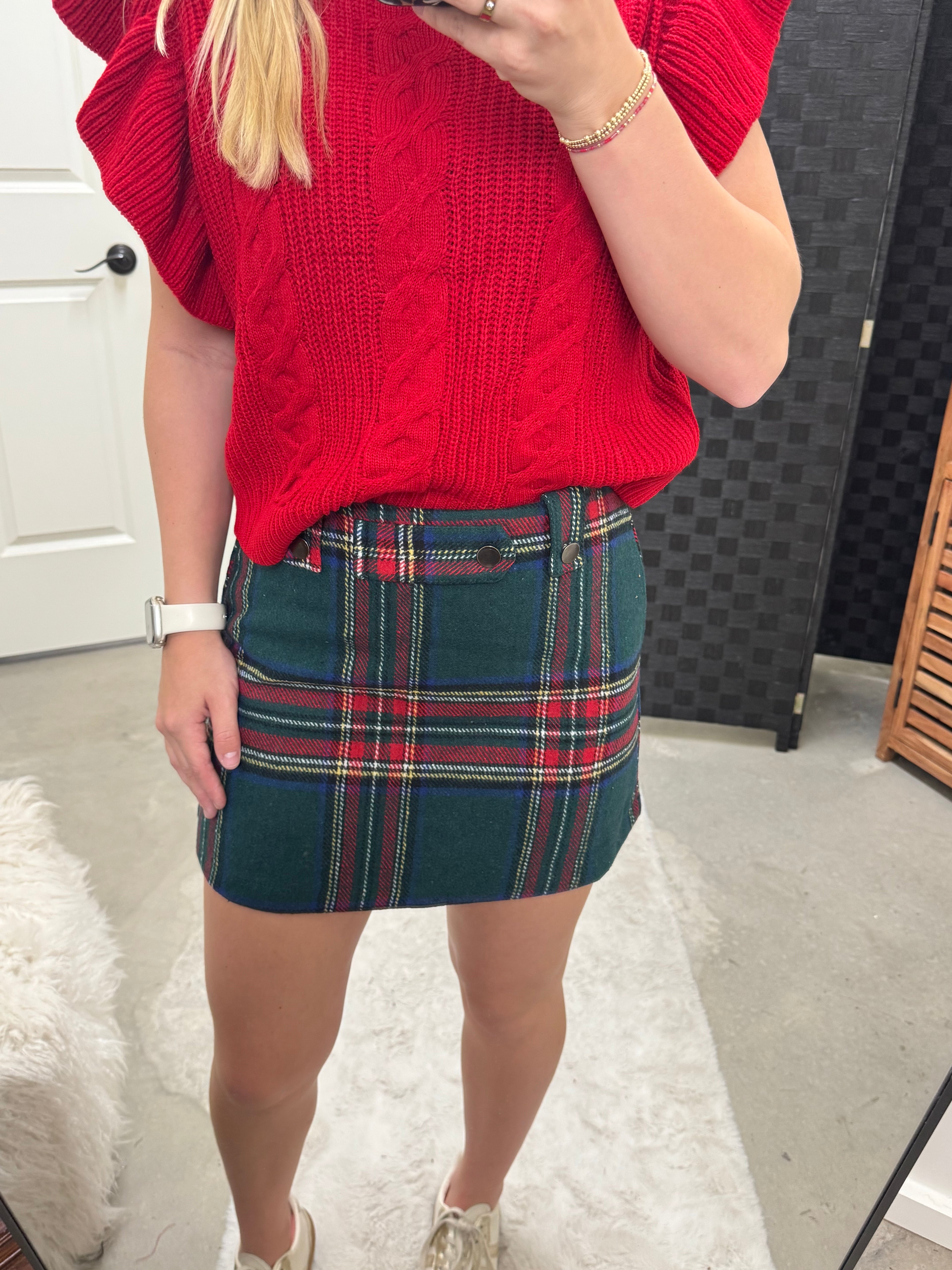 Holiday Plaid Skort