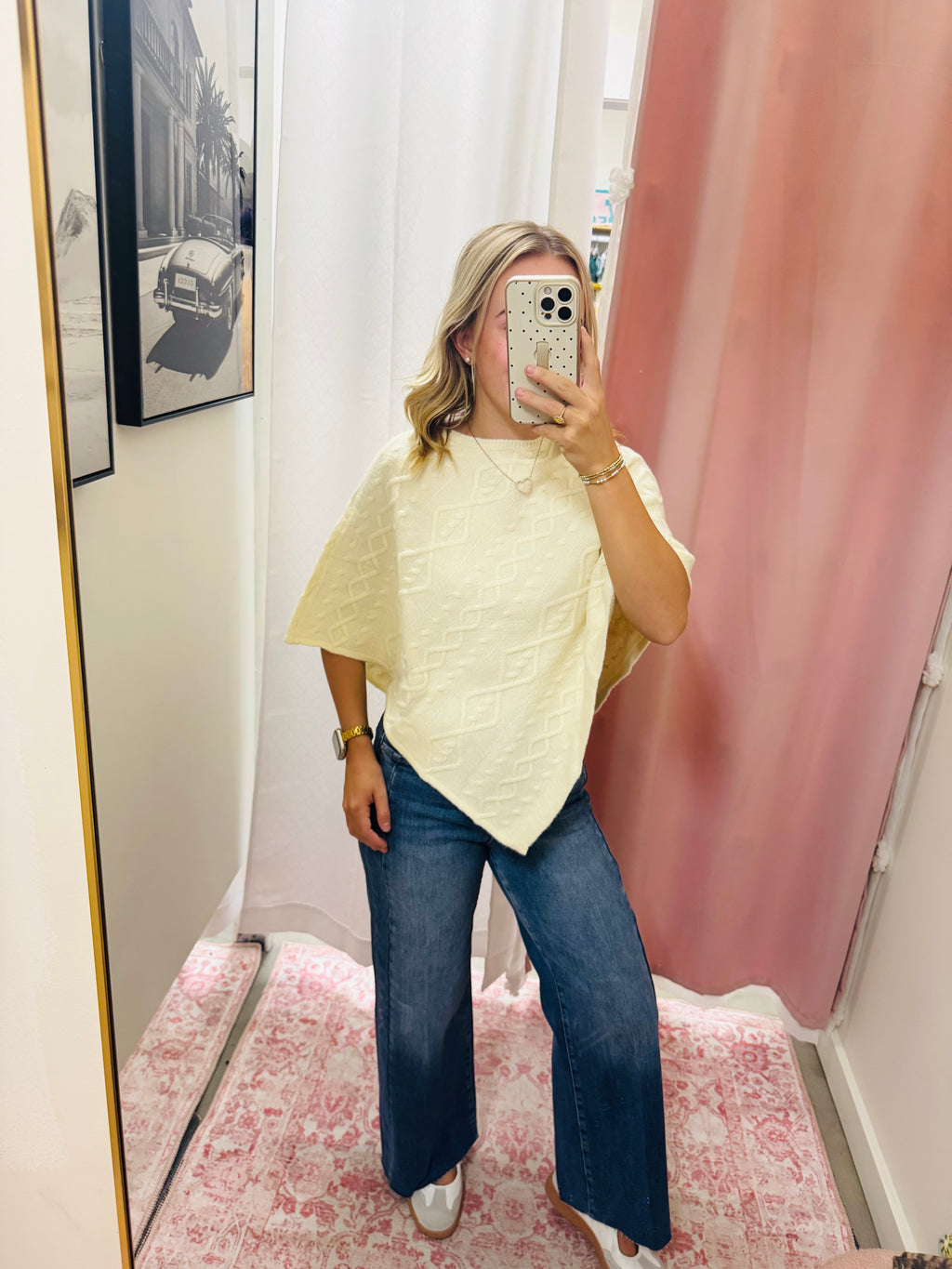 Cable Knit Poncho Sweater