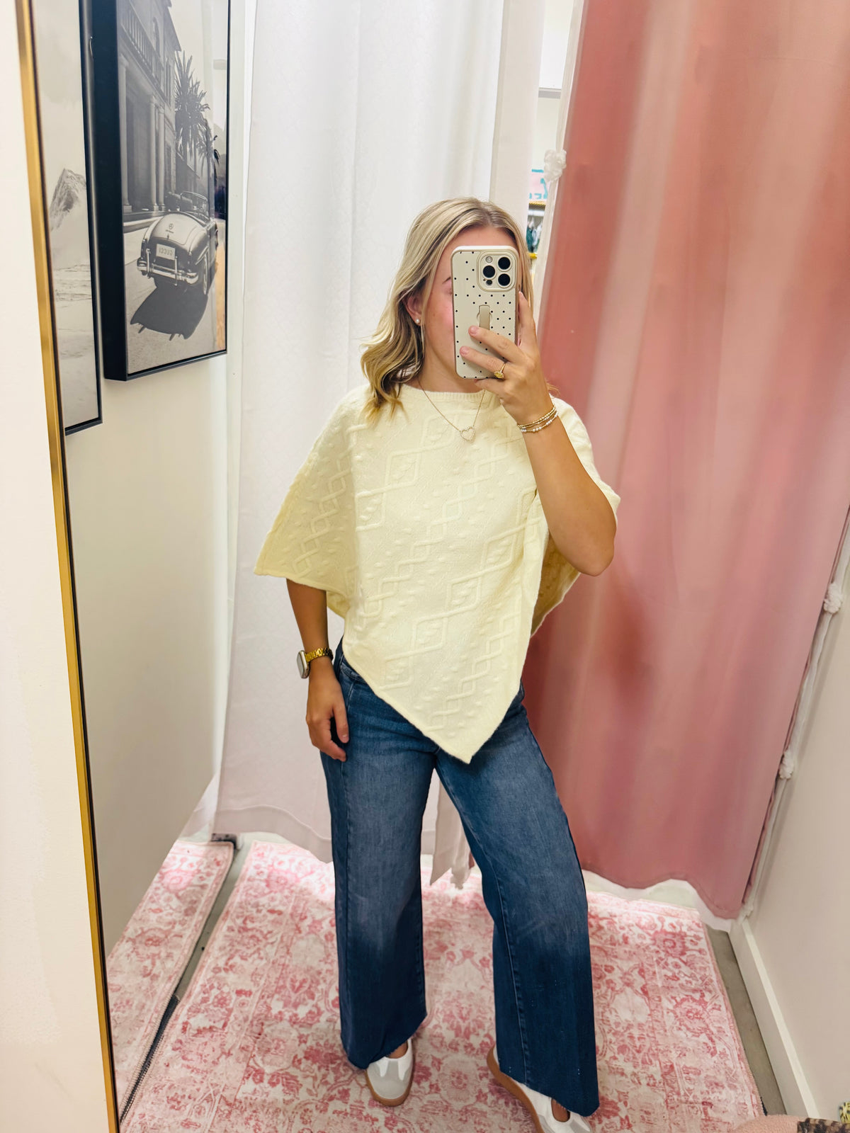 Cable Knit Poncho Sweater