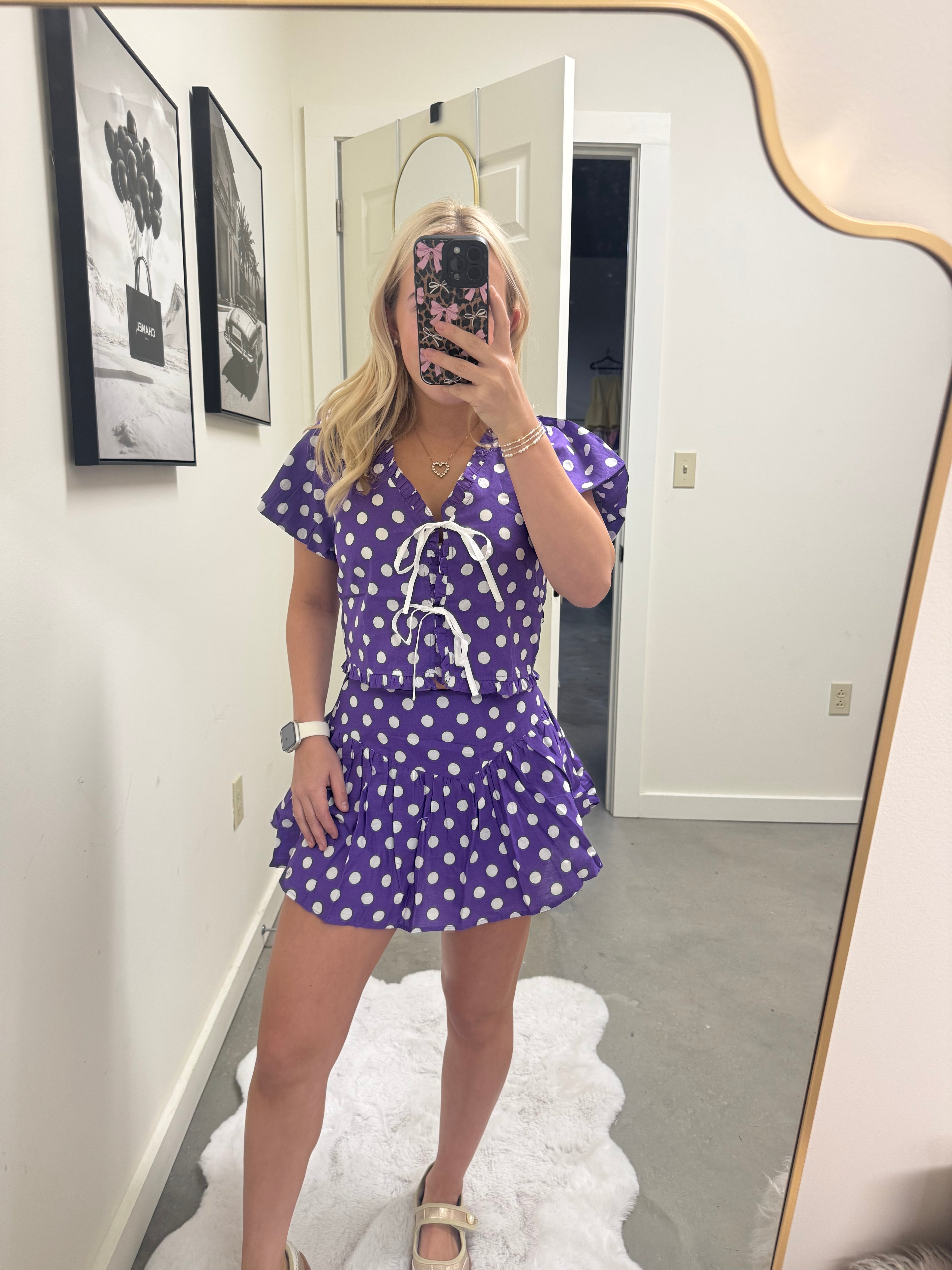 Purple Polka Dot Top