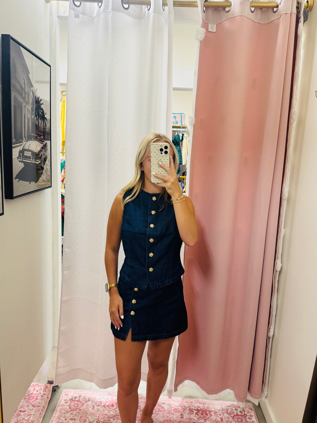 Denim Vest Top