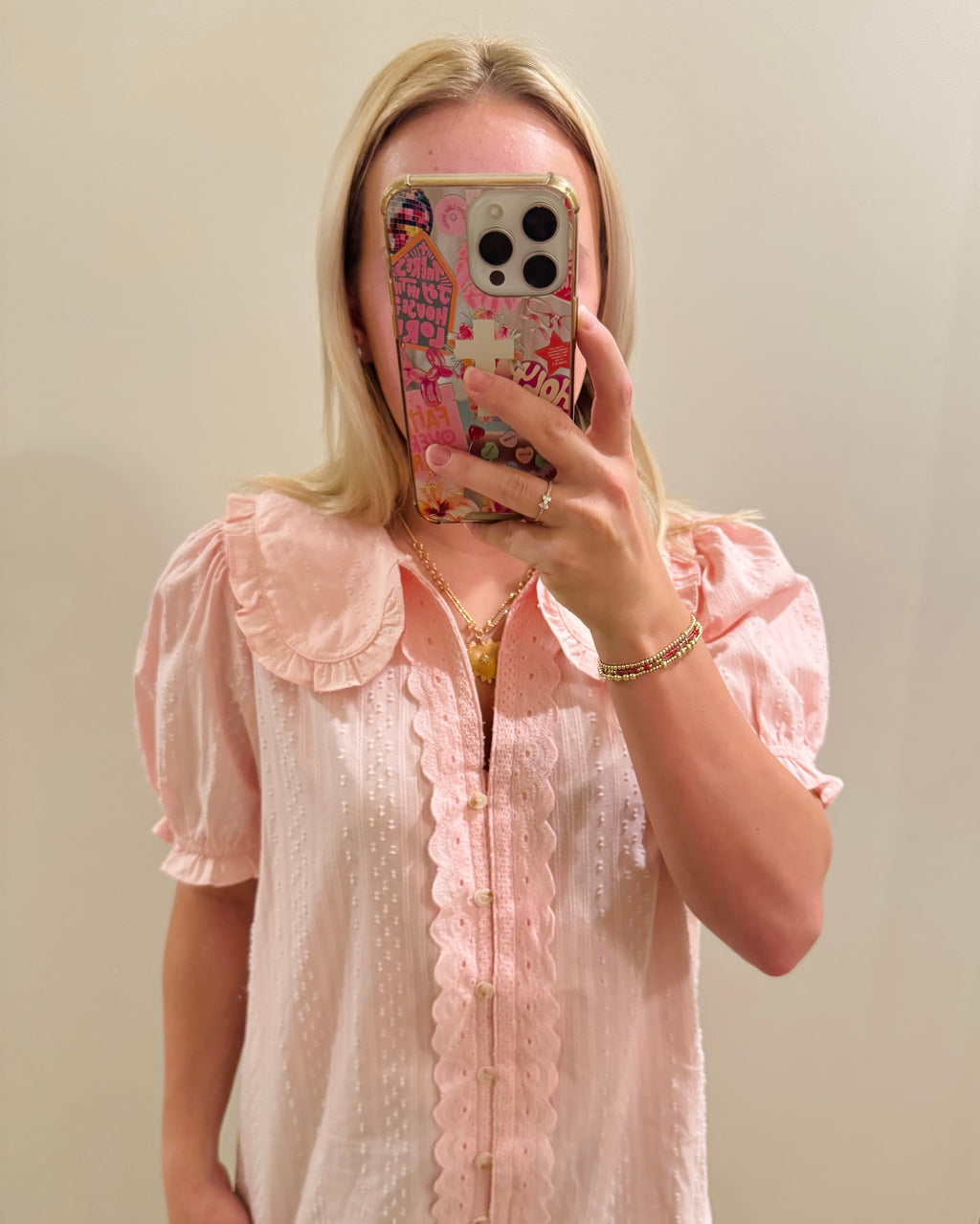 Babydoll Pink Collar Top