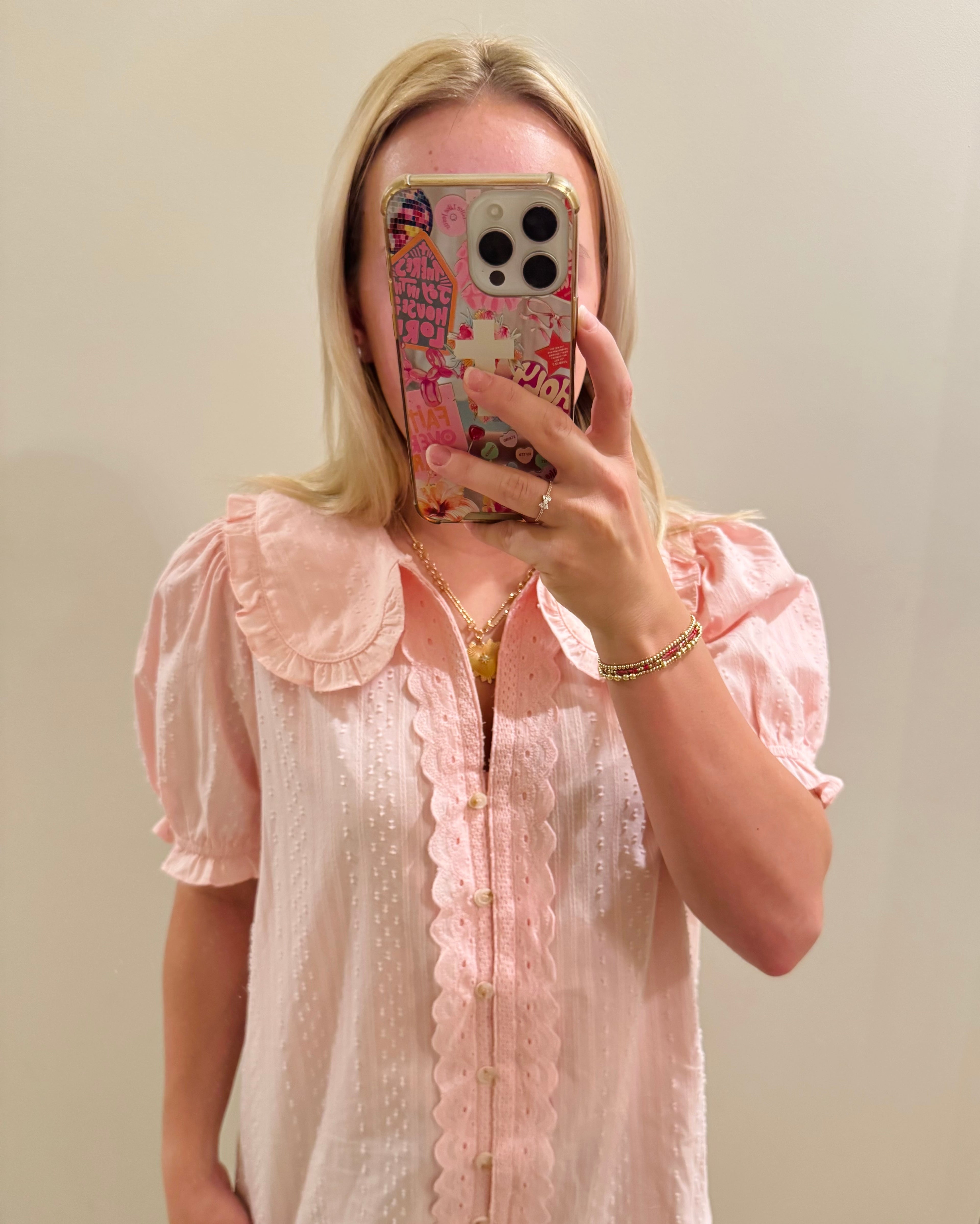 Babydoll Pink Collar Top