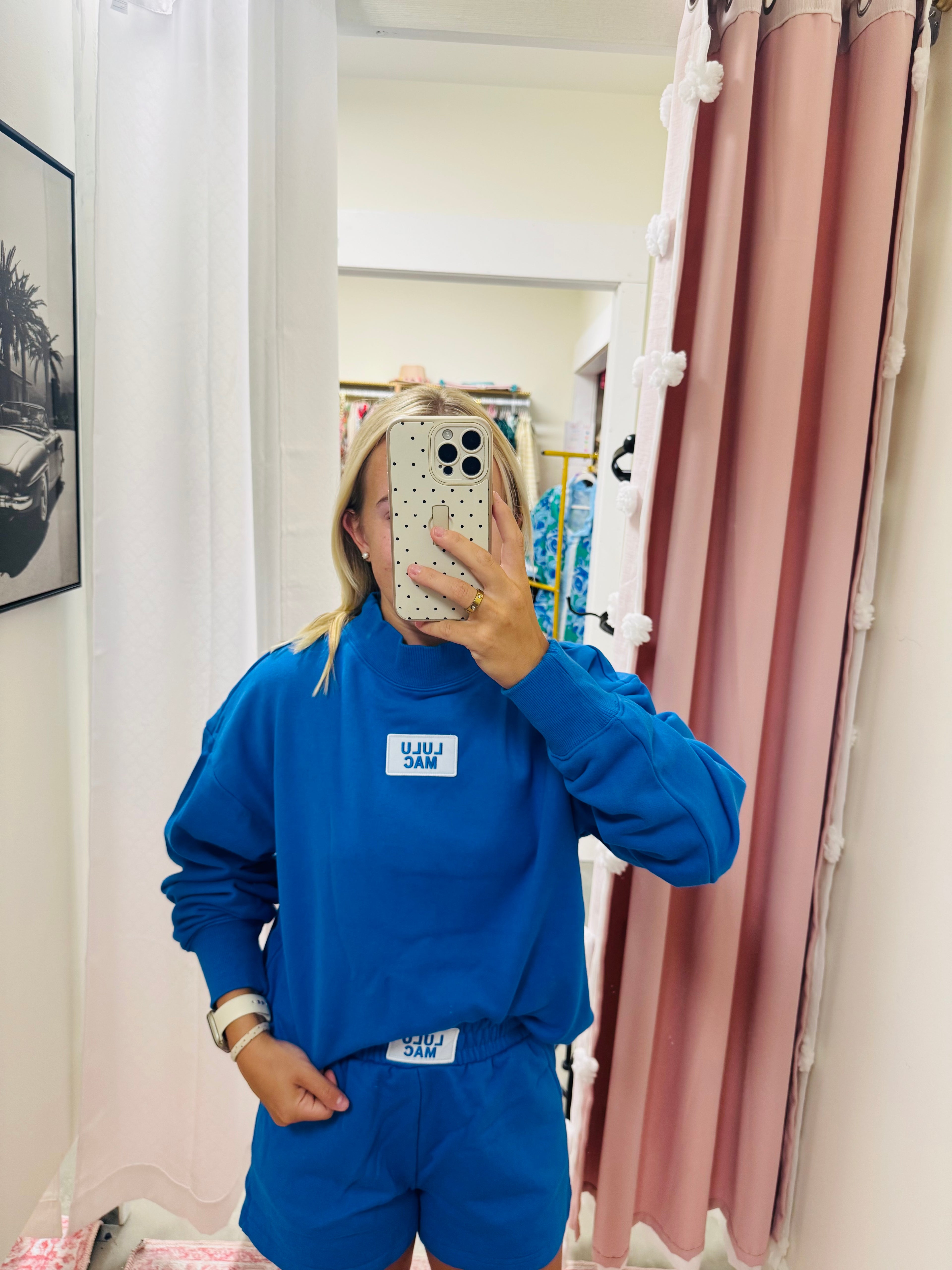 Lulu Mac Blue Mockneck Sweatshirt