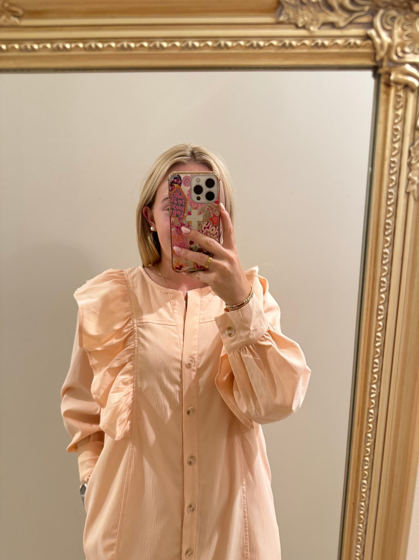 Peach Ruffle Dress
