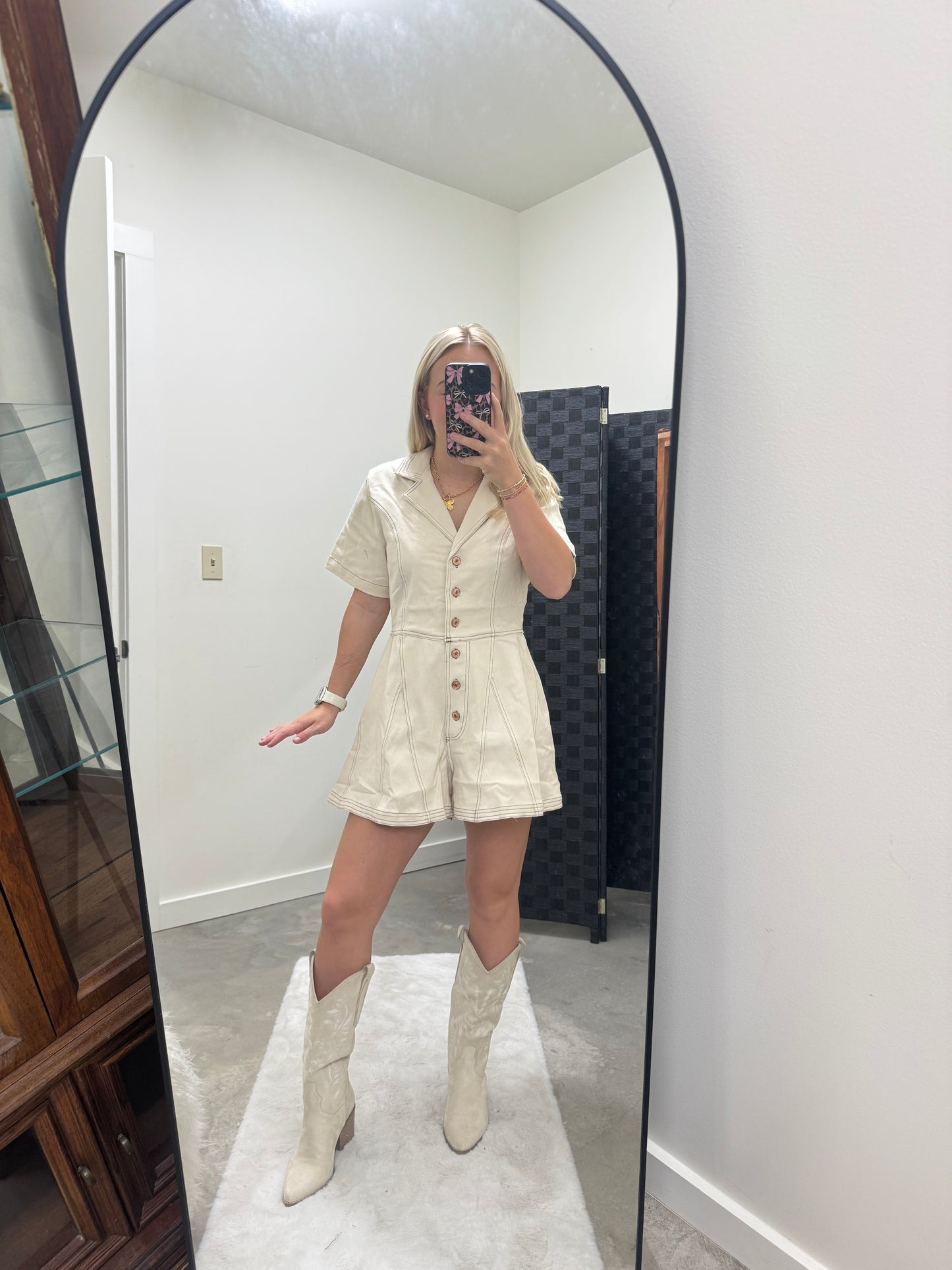 Natural Jean Romper
