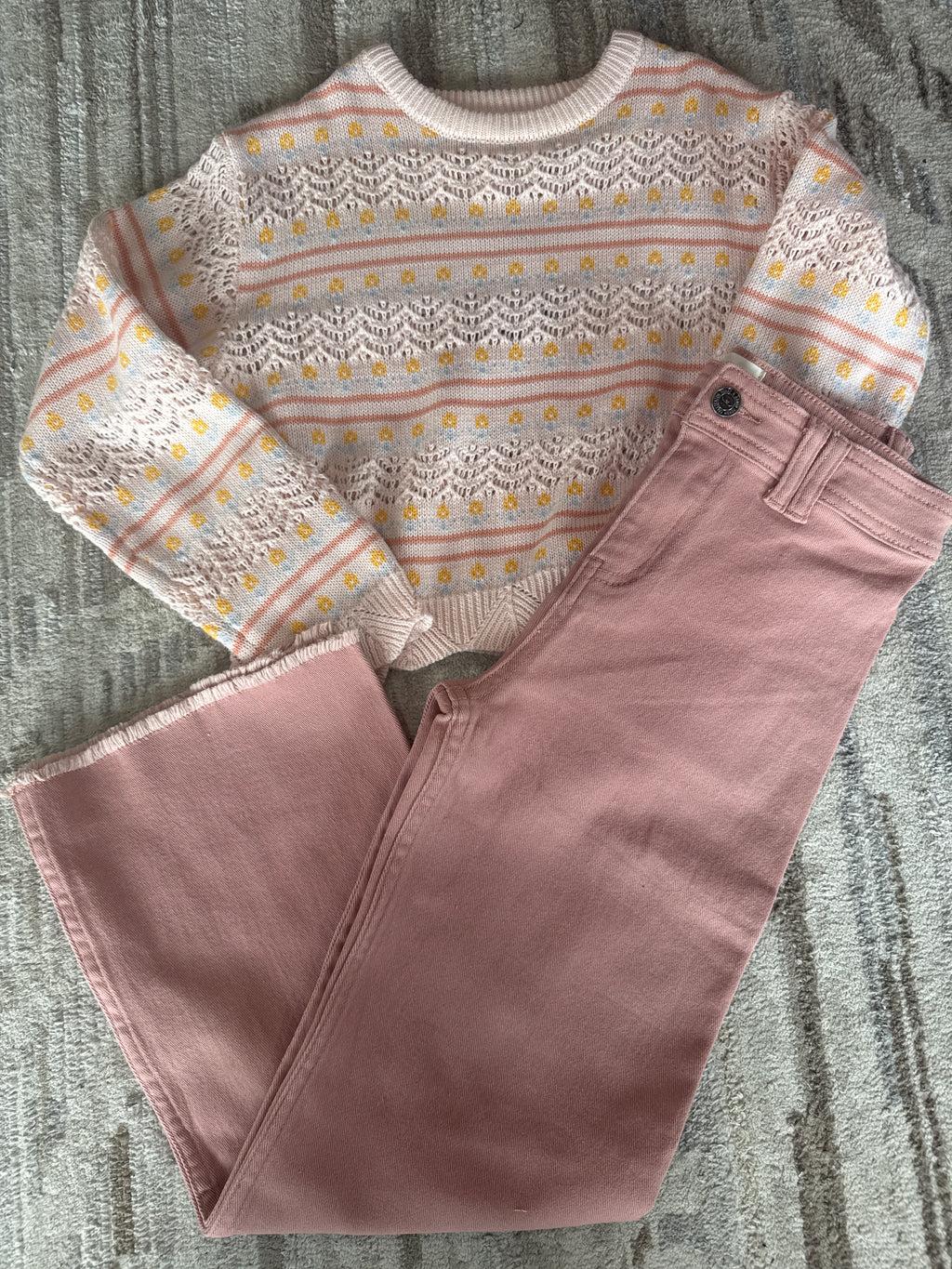 Wide Leg Dusty Pink Tween Jeans