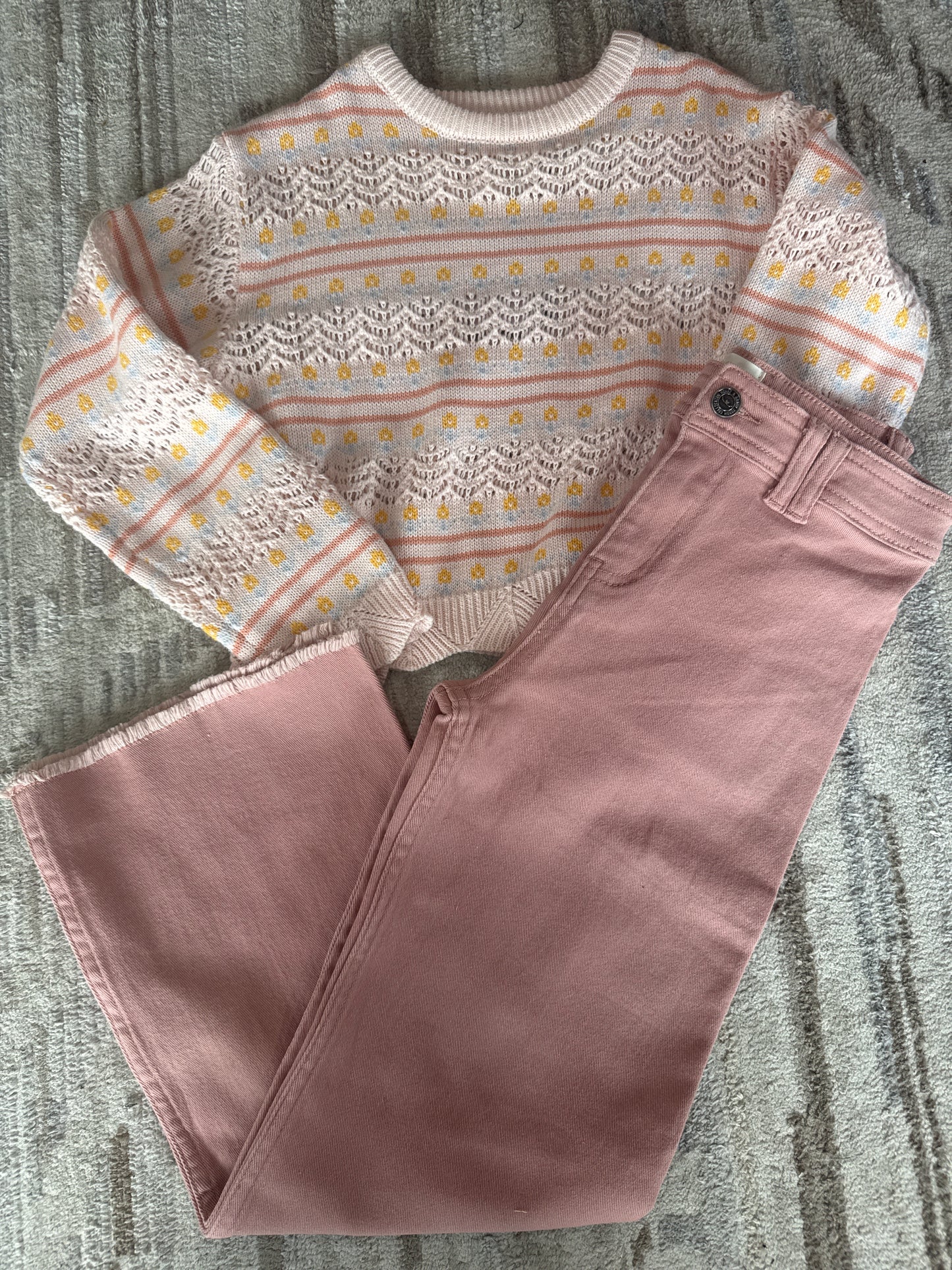 Wide Leg Dusty Pink Tween Jeans