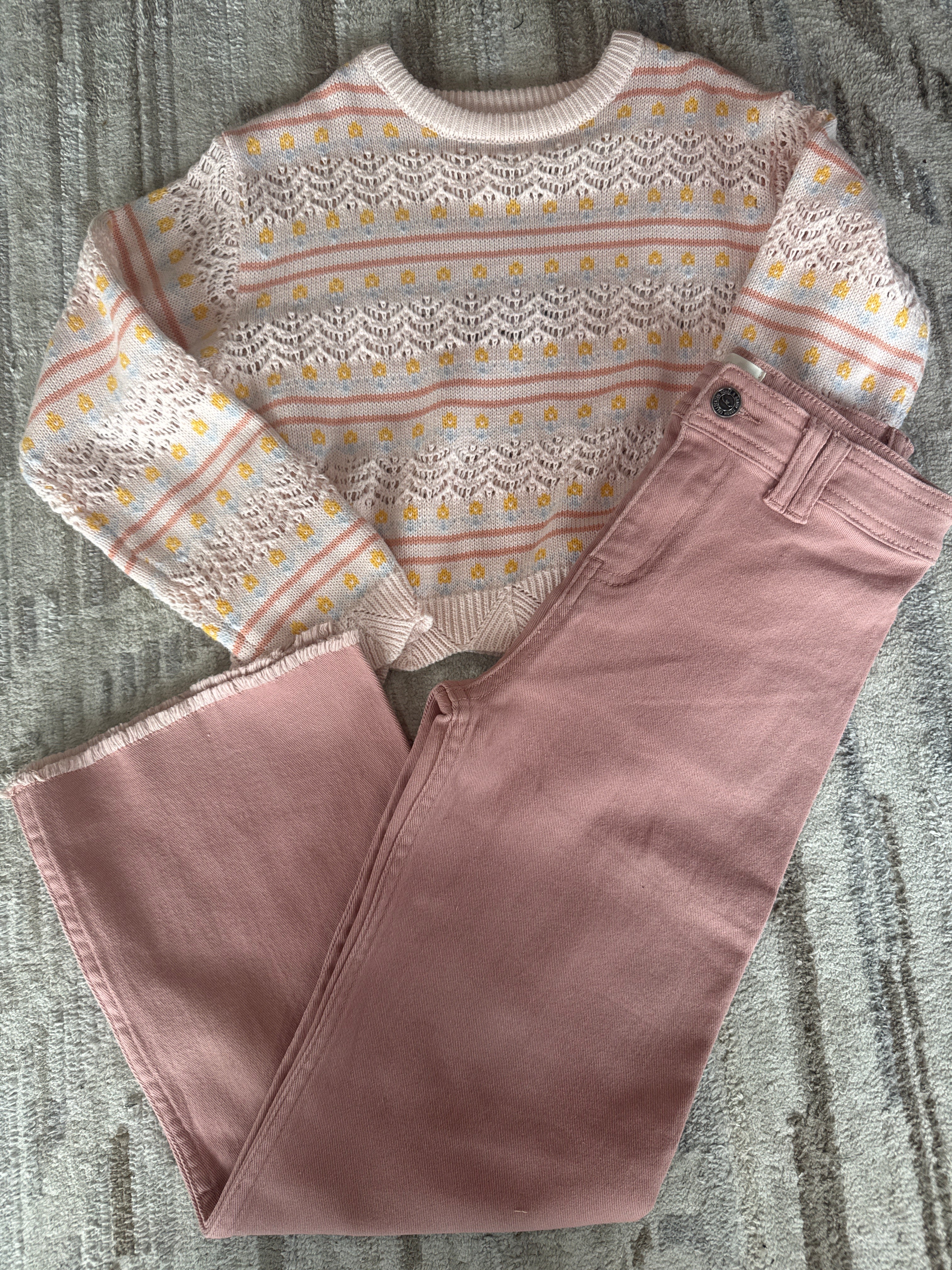 Wide Leg Dusty Pink Tween Jeans