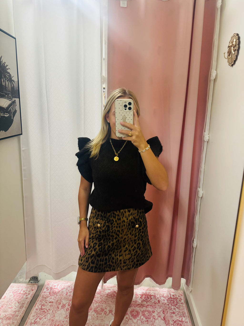 Woven Leopard Skort