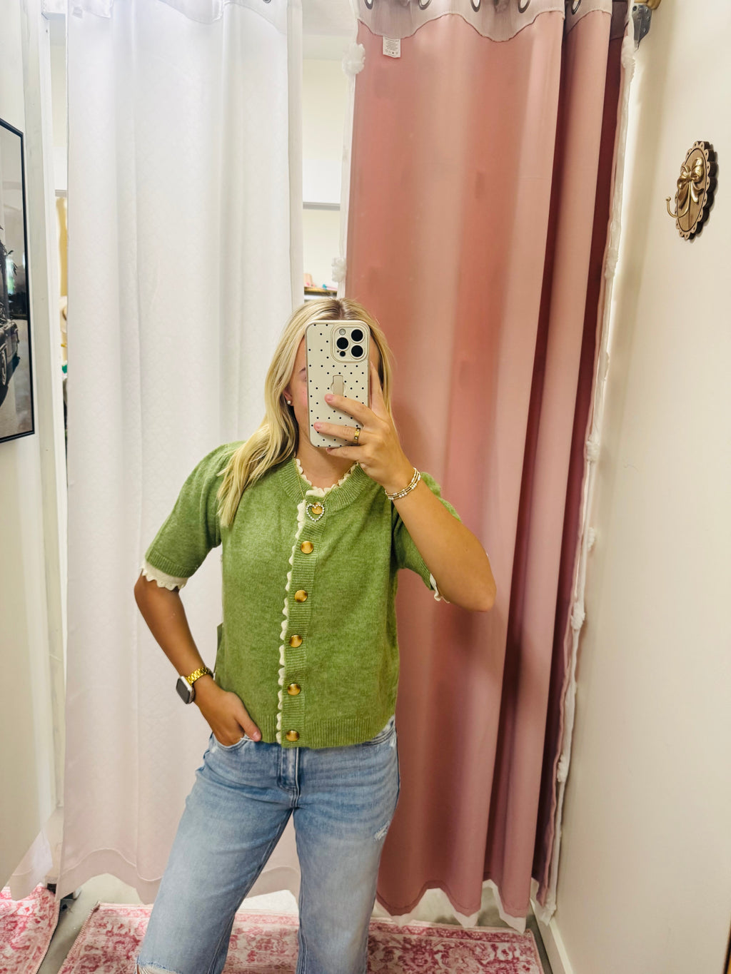 Green Button Up Sweater