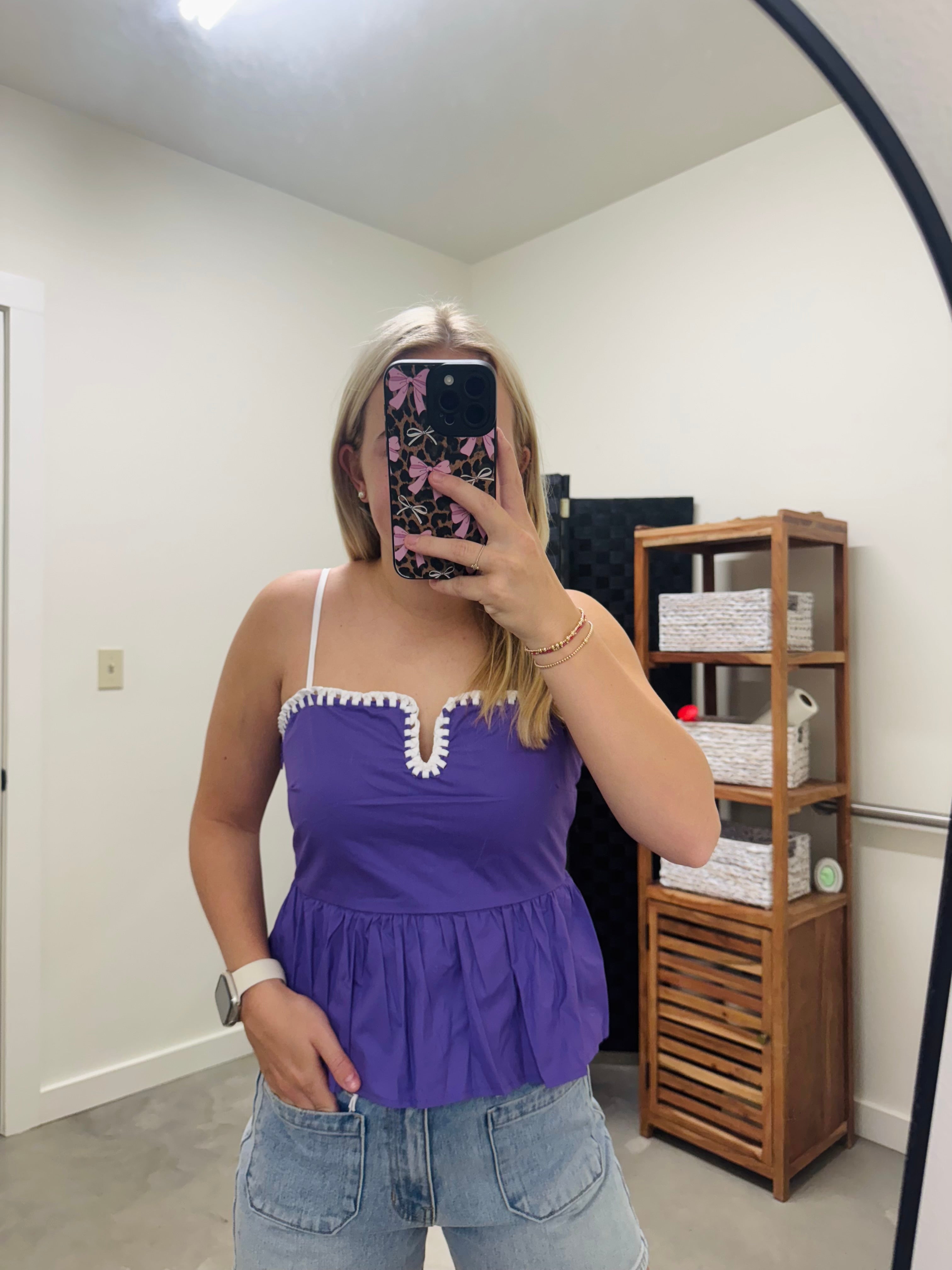 Purple Peplum Flare Top