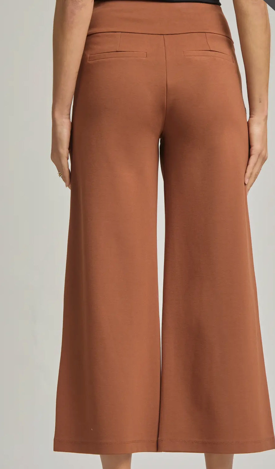 Plus Wide Rust Cropped Pants