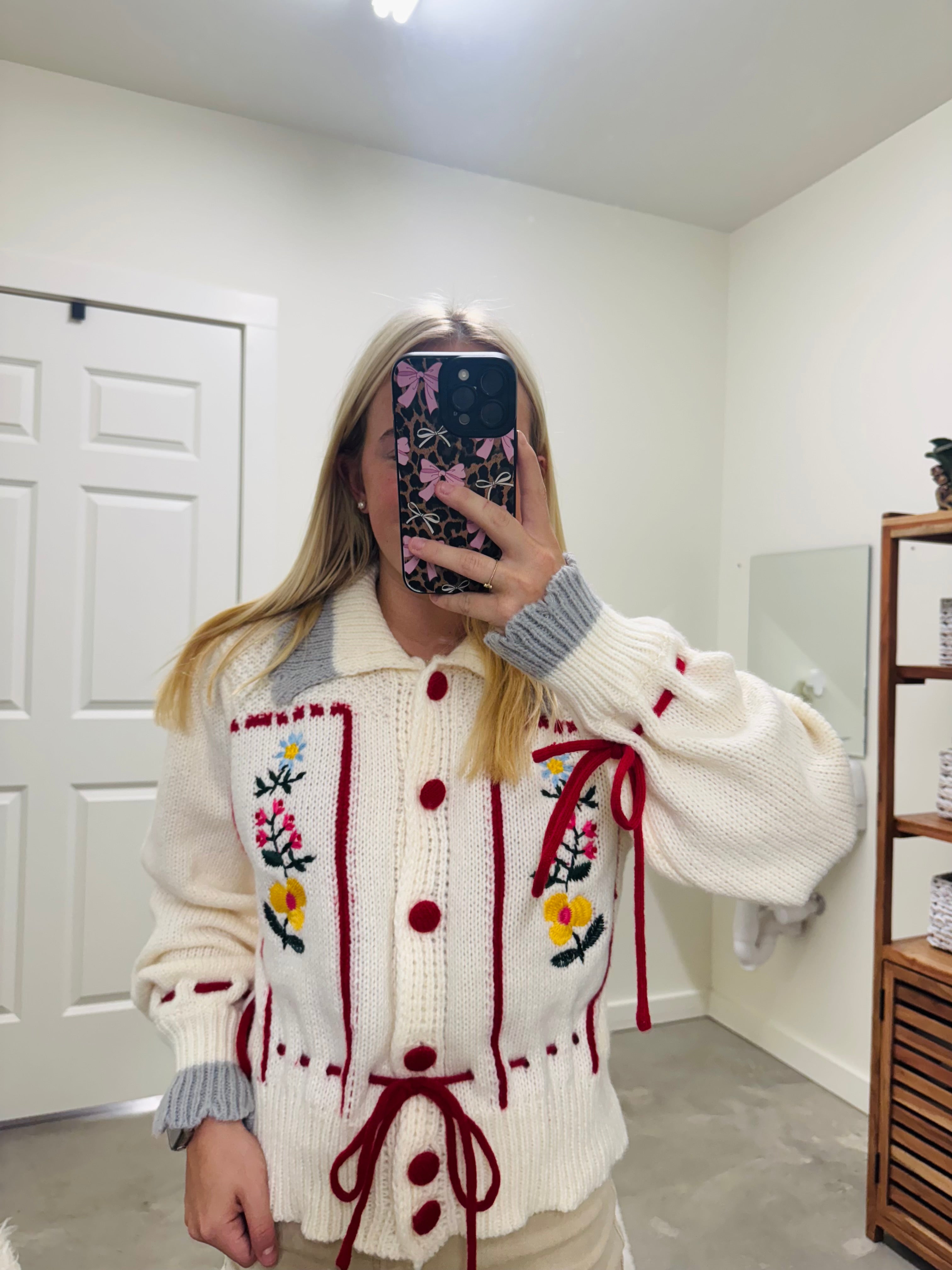 POL Chunky Embroidered Sweater