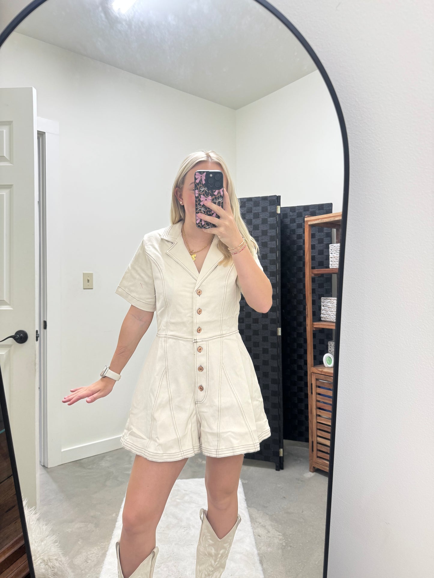 Natural Jean Romper
