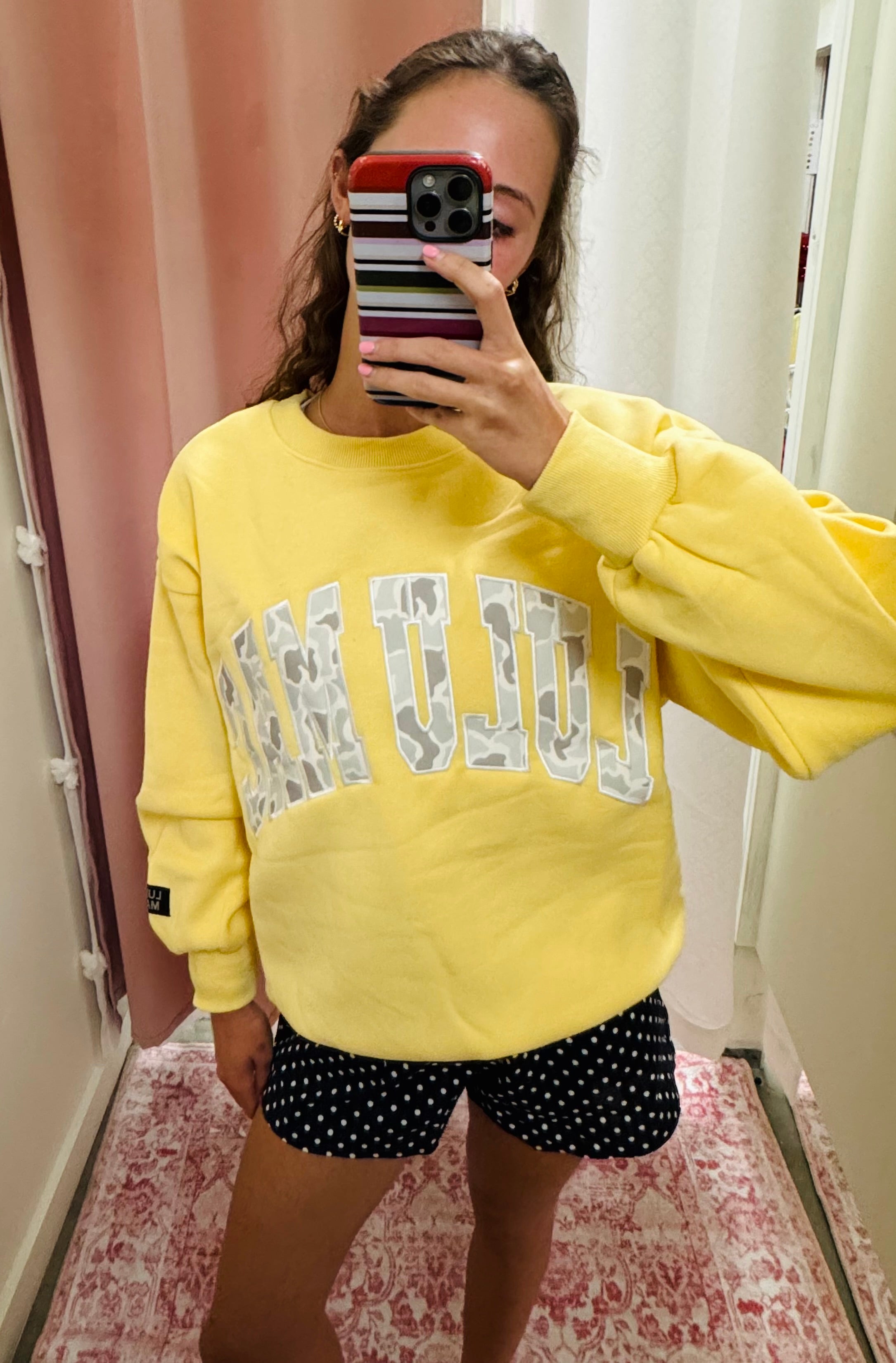 Yellow Camo Patched Sweatshirt