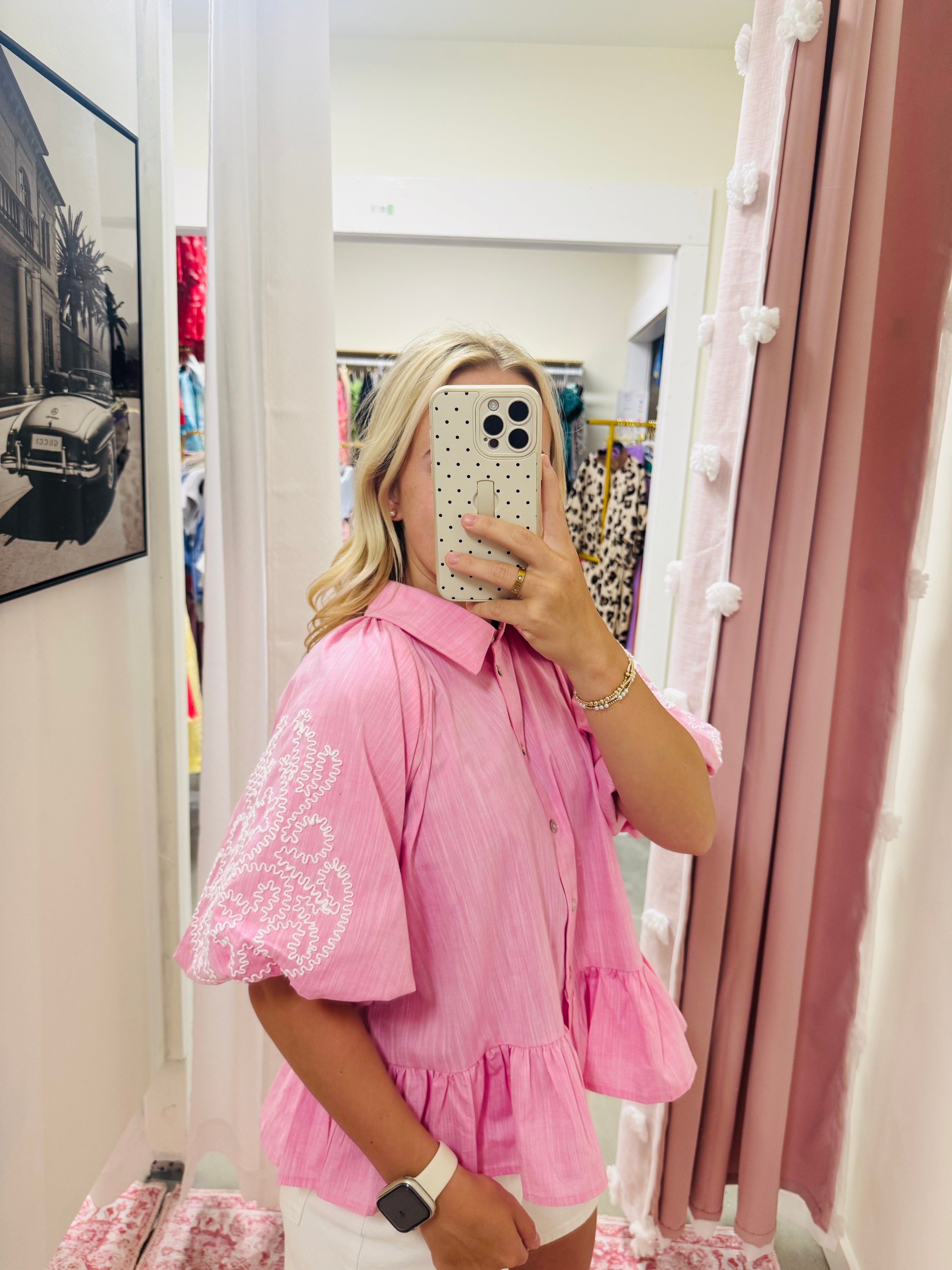 Light Pink Linen Top