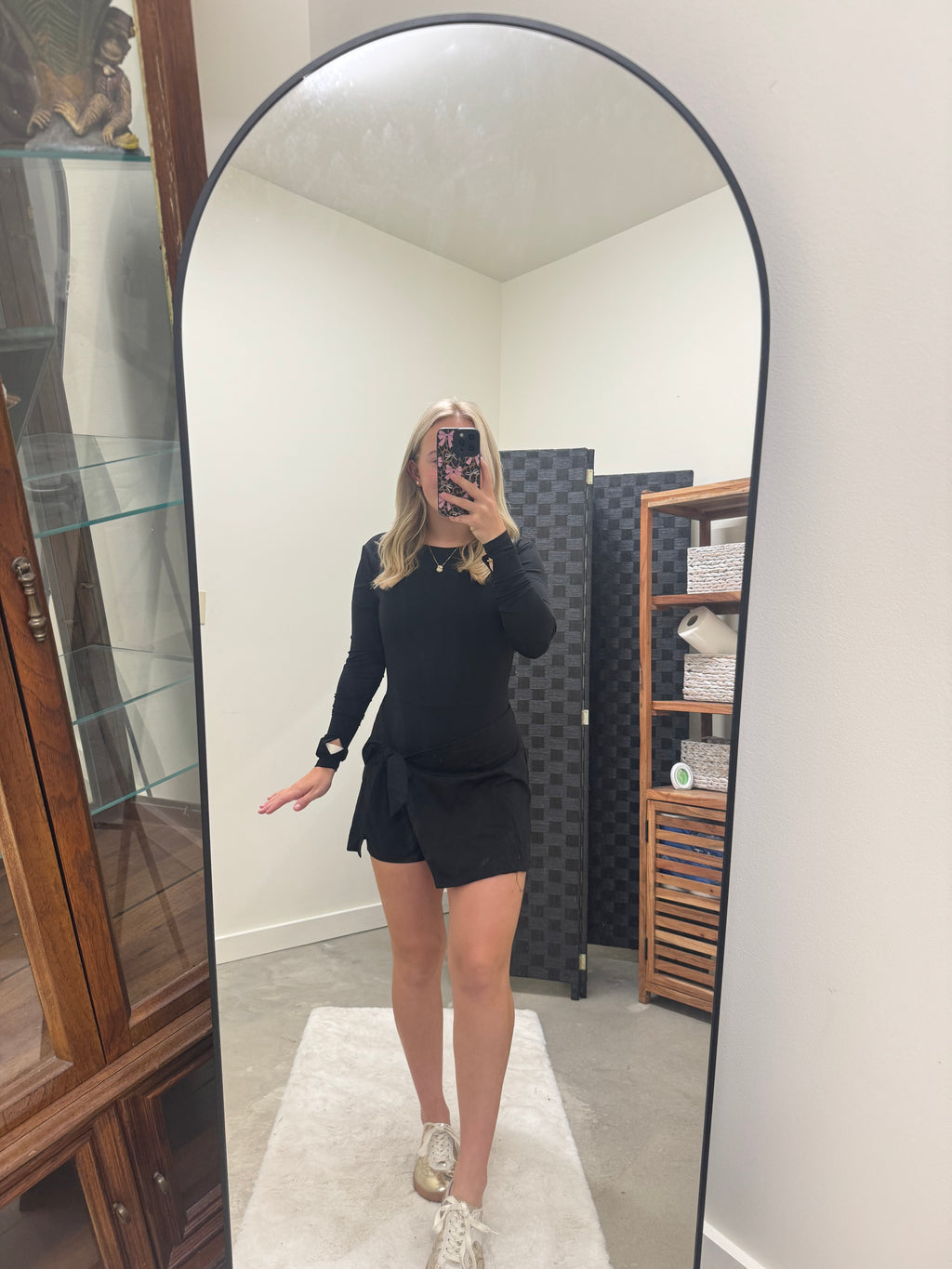 Long Sleeve Black Wrap Dress