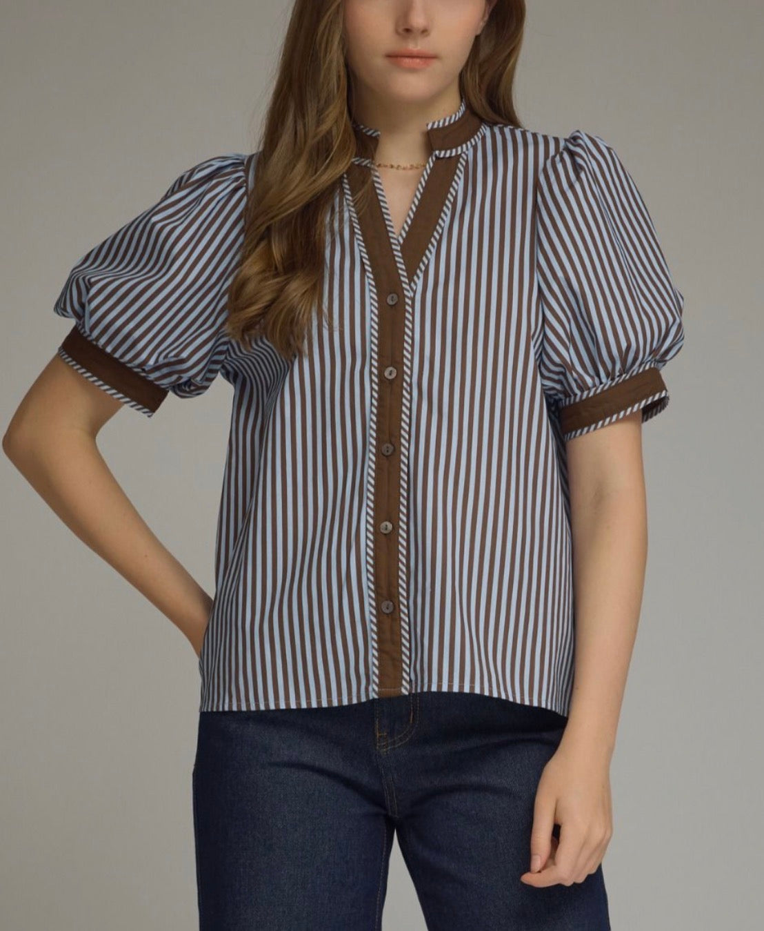 Plus Brown and Blue Stripe