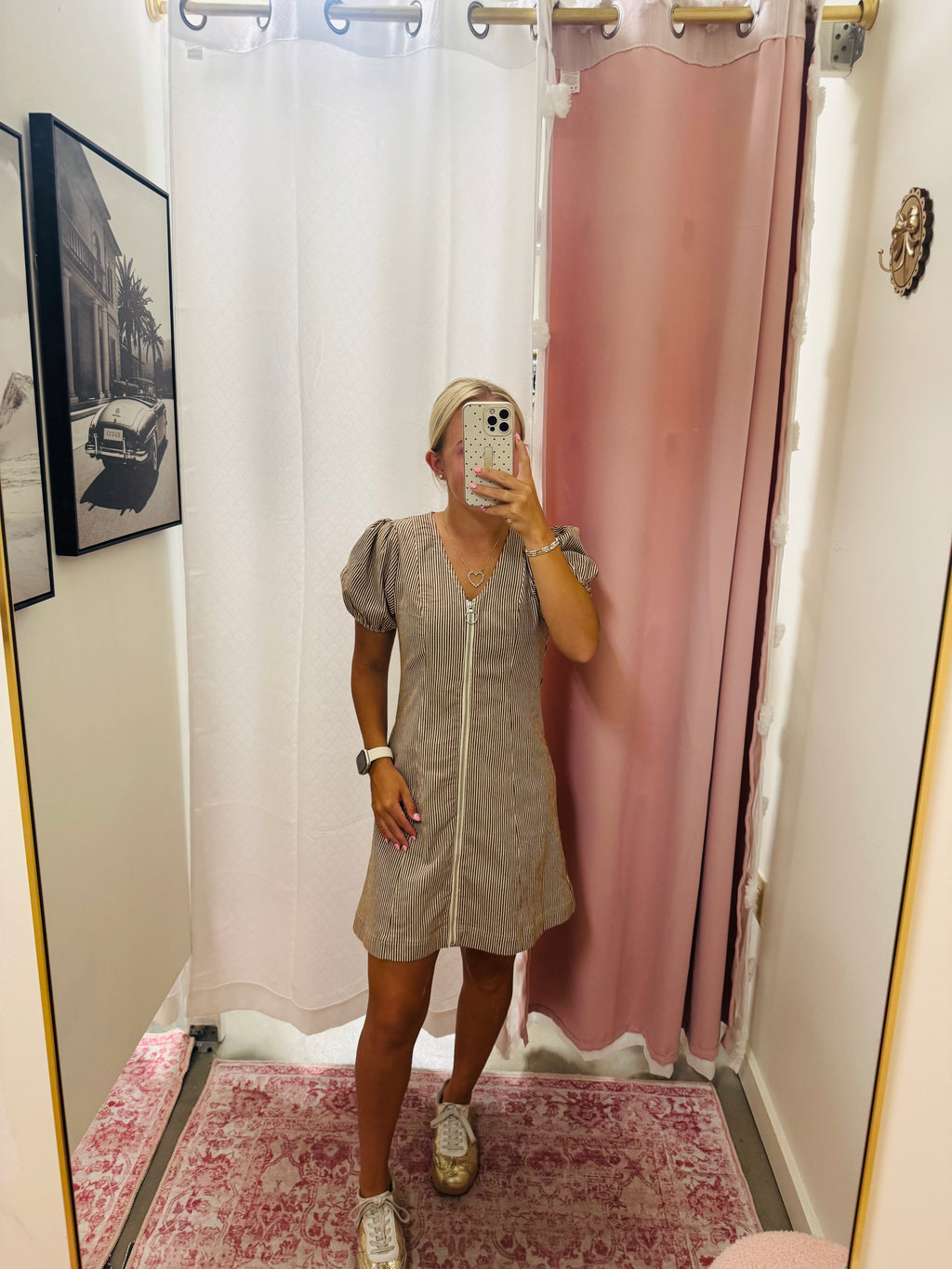Brown Stripe Dress