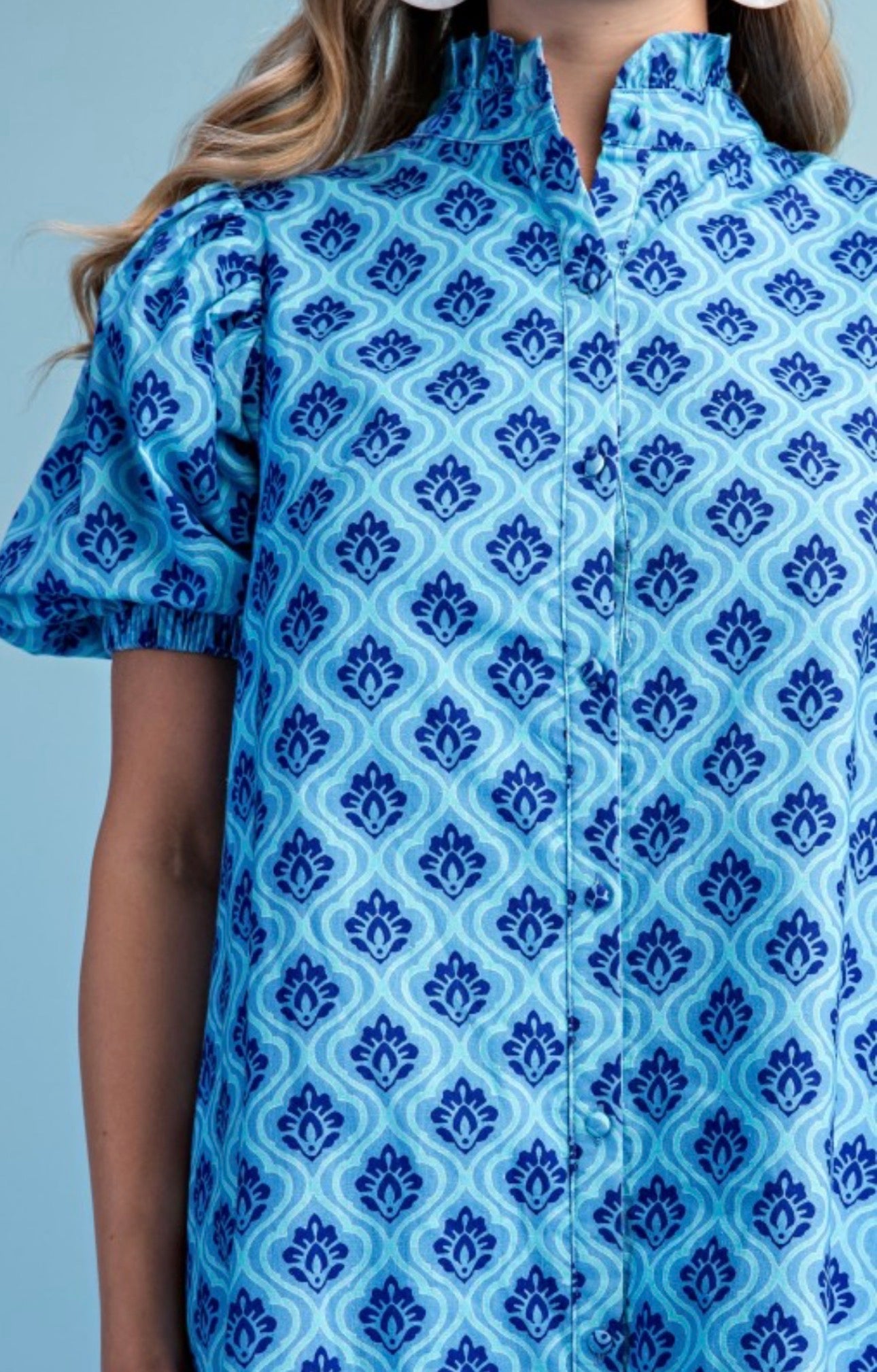 Bright Blue Printed Maxi